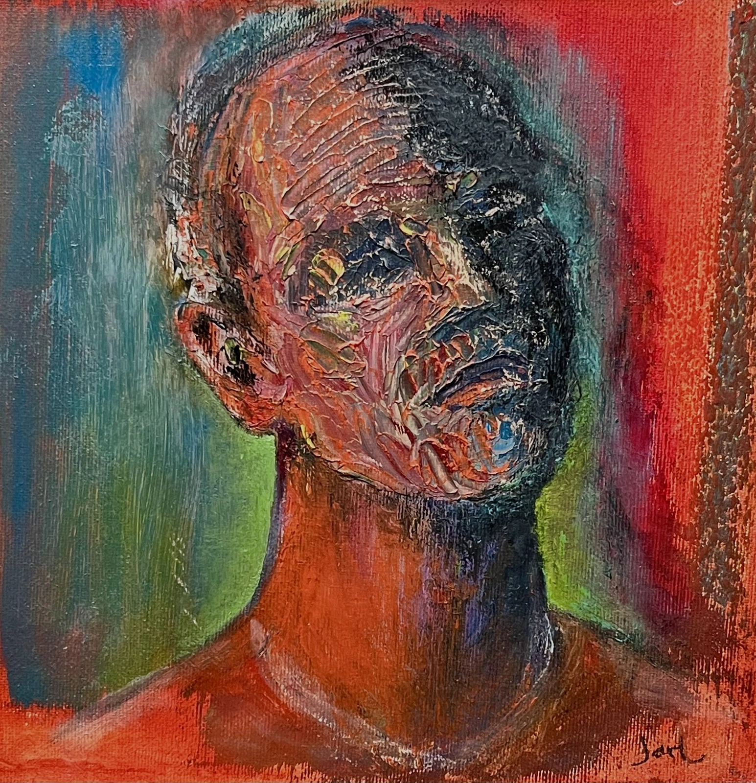 Oljemålning The boxer av Jarl Johansson