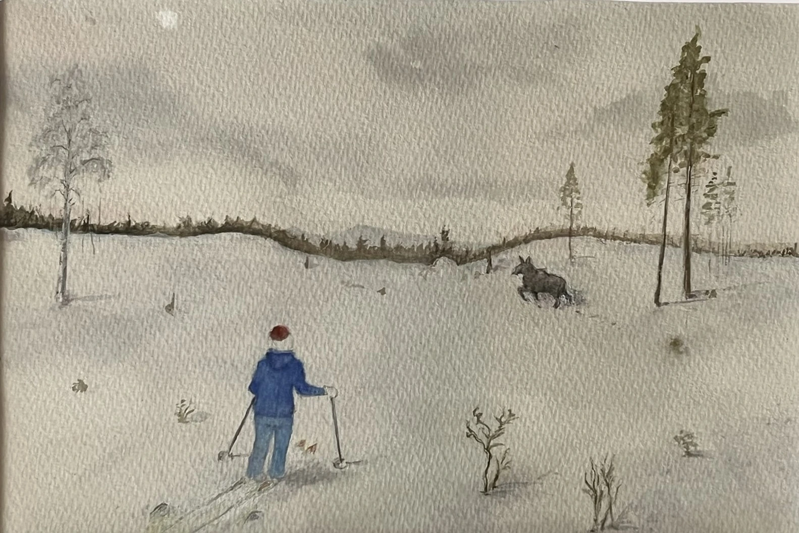 Akvarell Trakthygge av Jarl Johansson