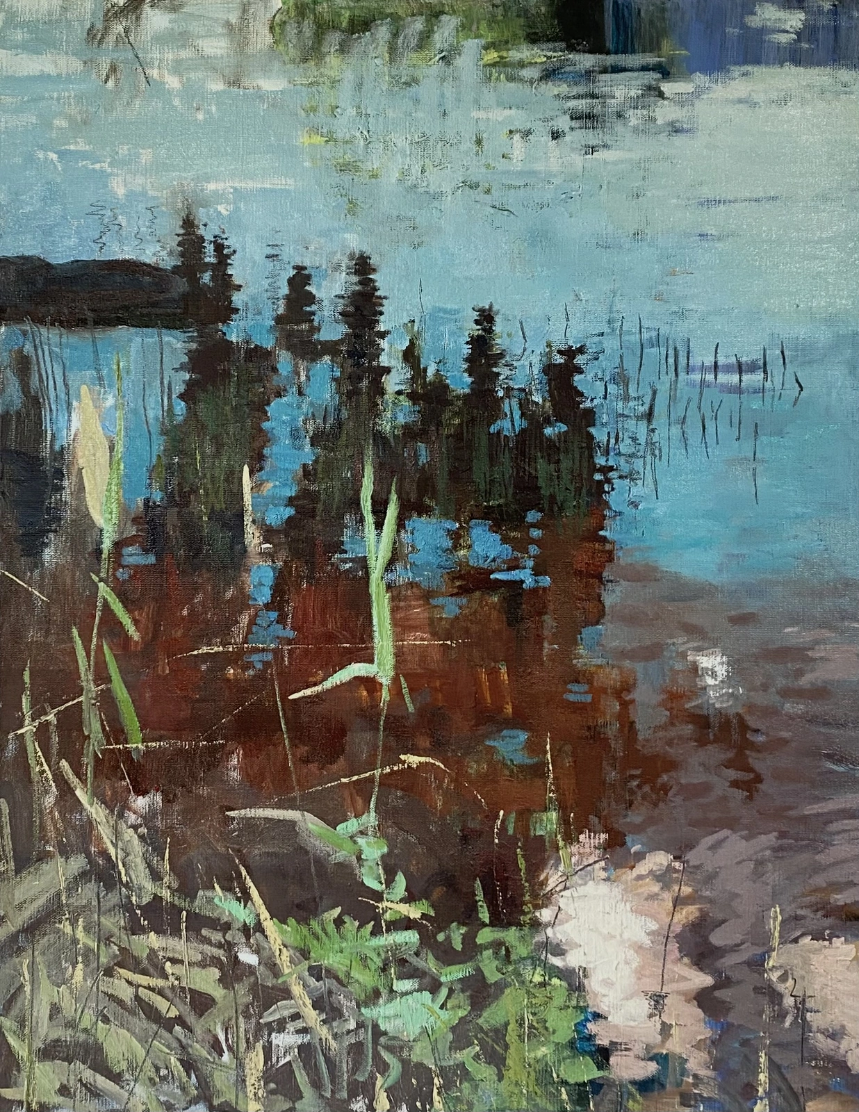 Oljemålning Lakebed av Mårten Lindgren