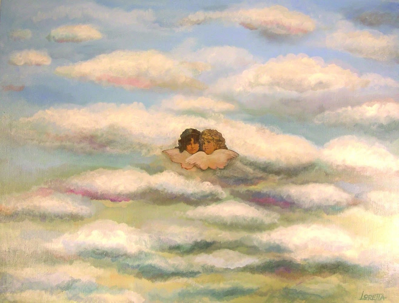 Akrylmålning Himlen av Loretta Nigals