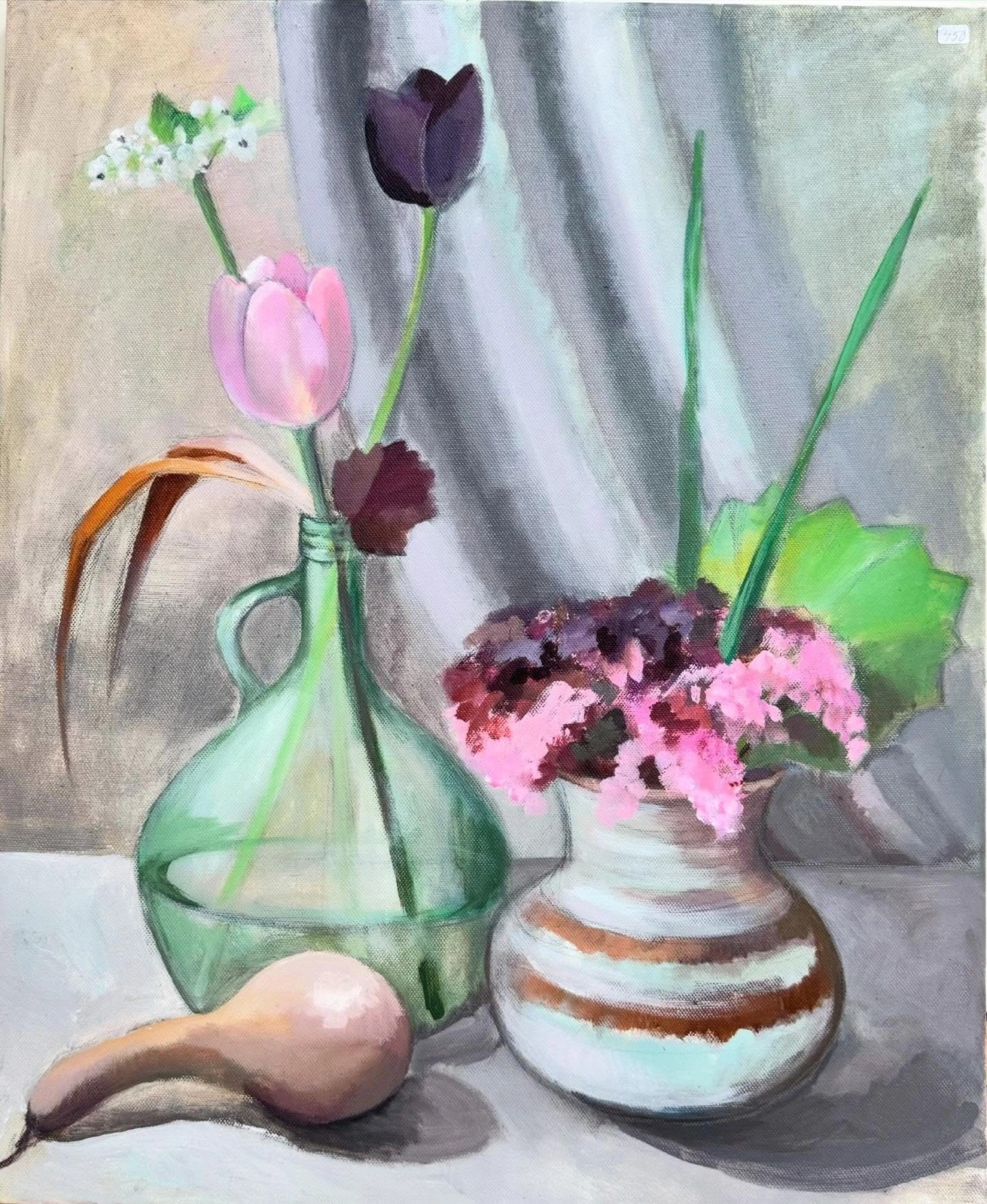 Akrylmålning Stilleben med vår blommor. av Loretta Nigals
