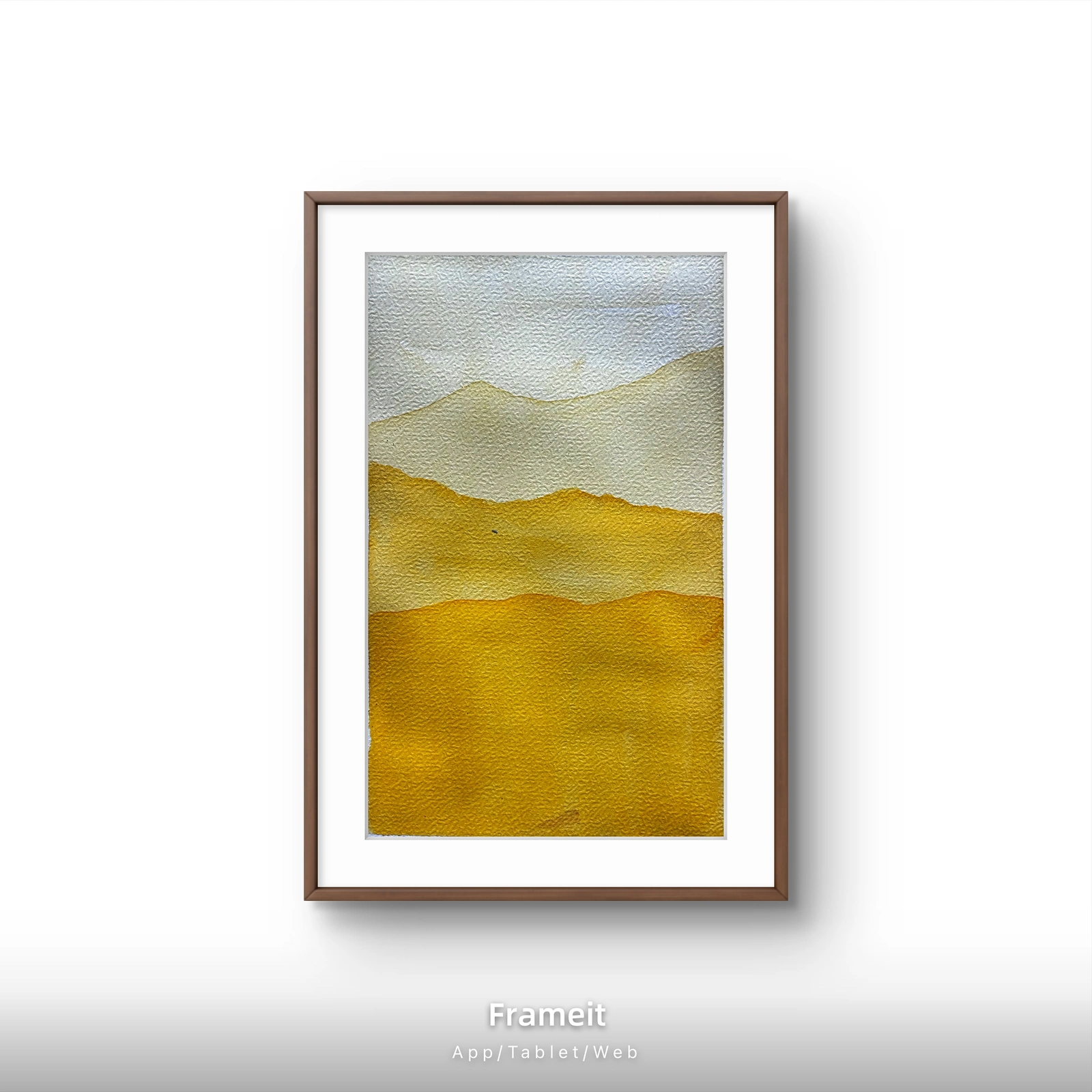 Akvarell Yellow fields av Johanna Norrgård