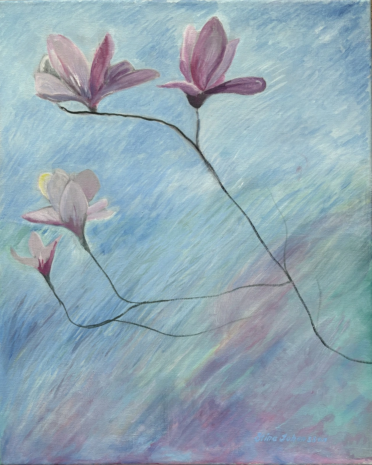 Oljemålning Magnolia av Stina Johansson