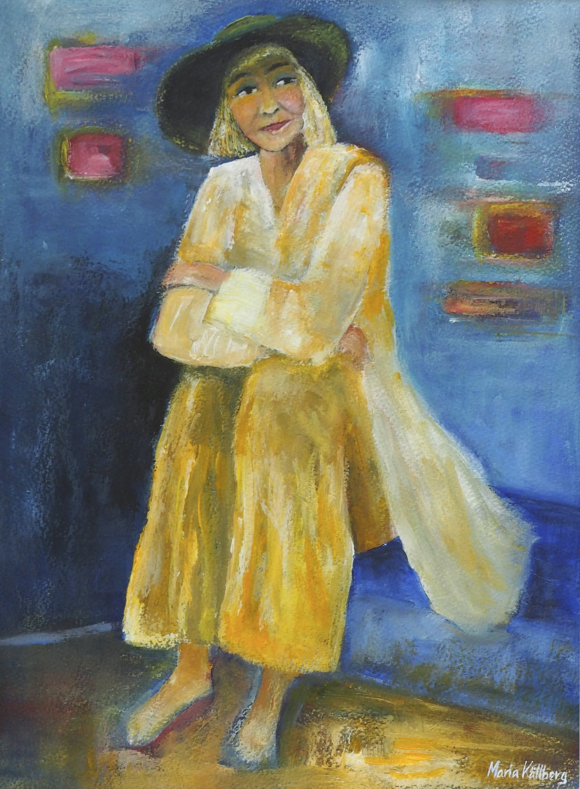 Akrylmålning Sittandes av Maria Källberg