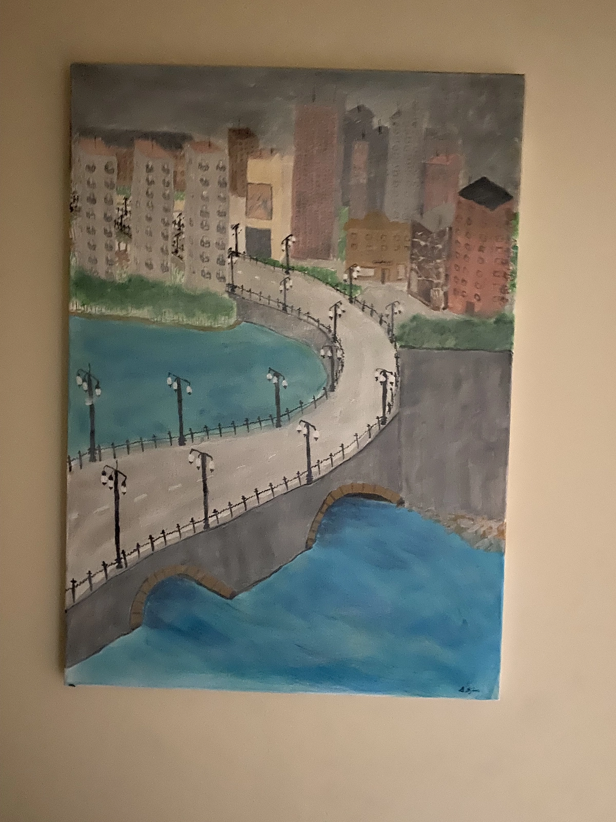 Akvarell Bortglömda staden av Barbro Björn