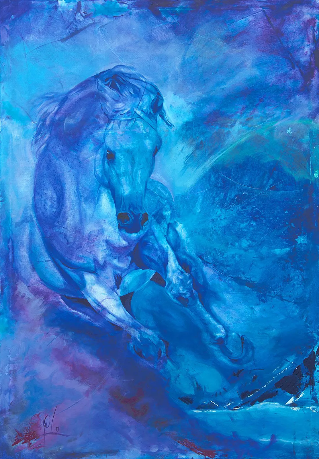 Akrylmålning Horse_1 av Maher Aziz