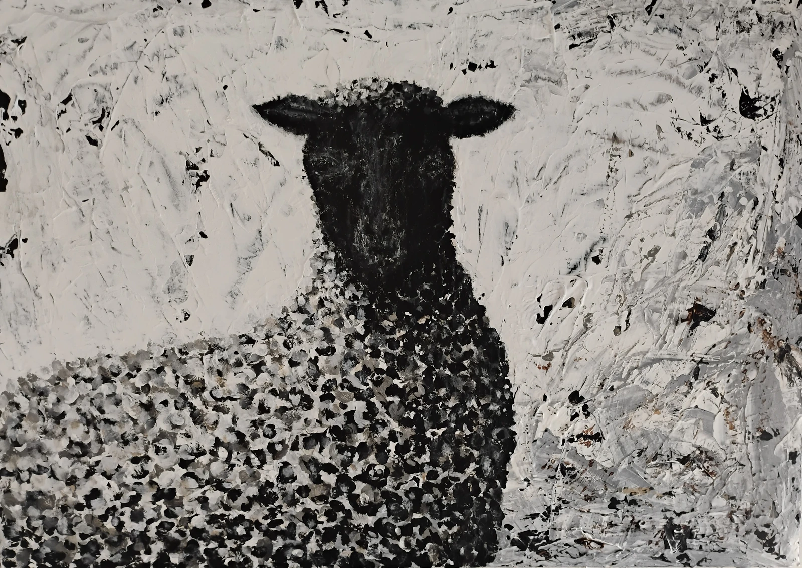 Akrylmålning " The Sheep". Nr 2 av Christine Ahlm