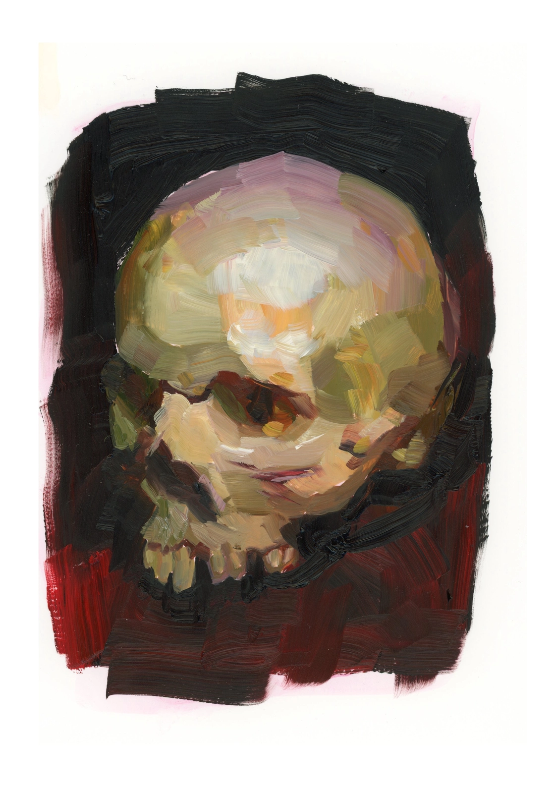 Oljemålning A skull study av Yue