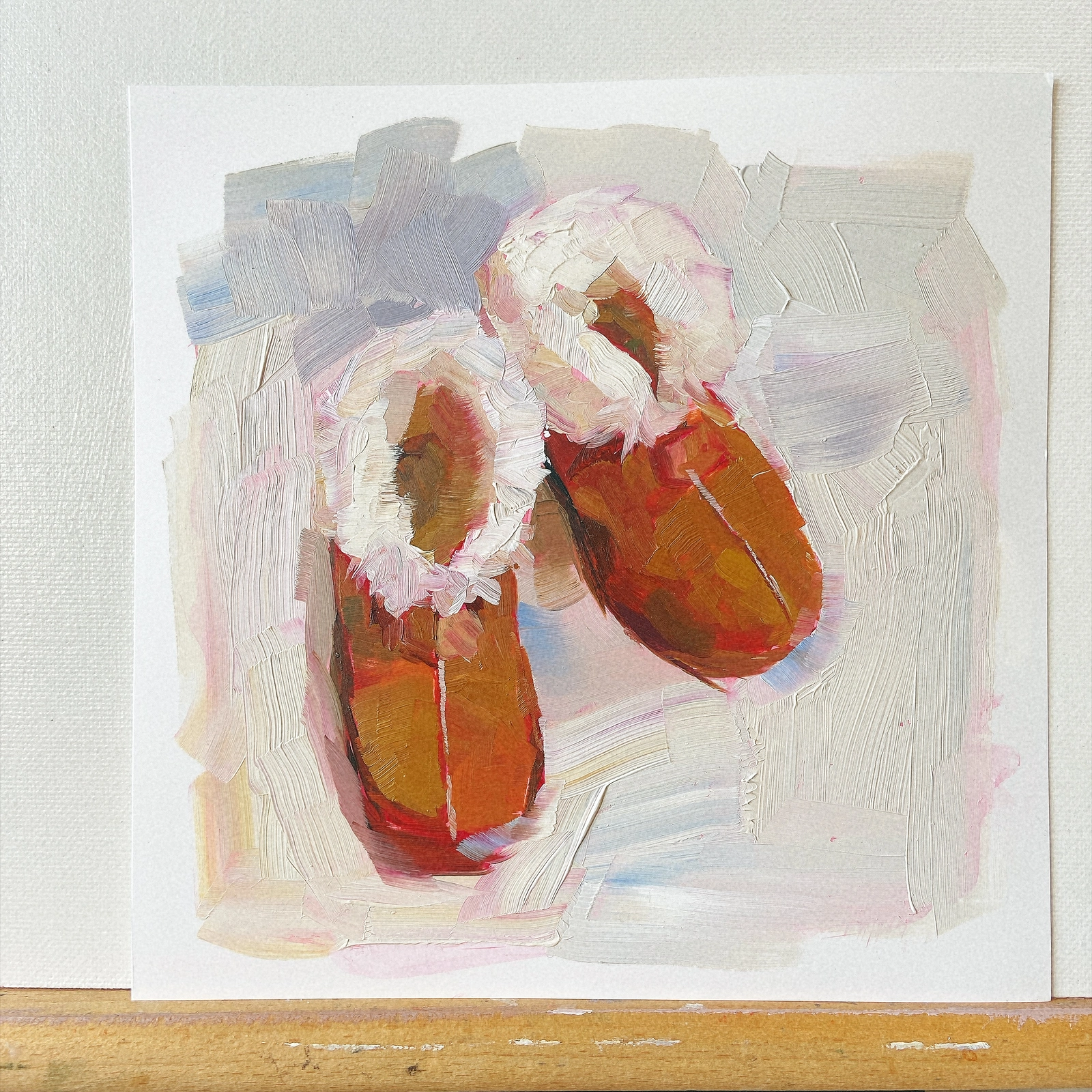 Oljemålning Wool slipper av Yue