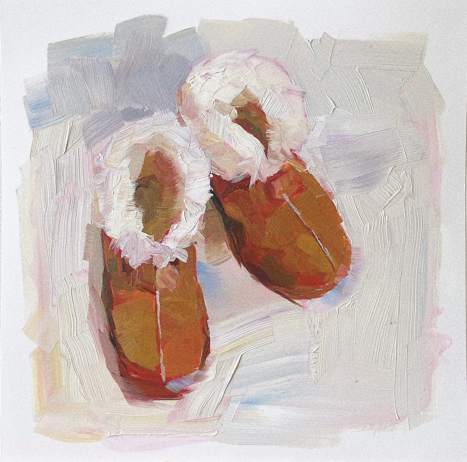 Oljemålning Wool slipper av Yue