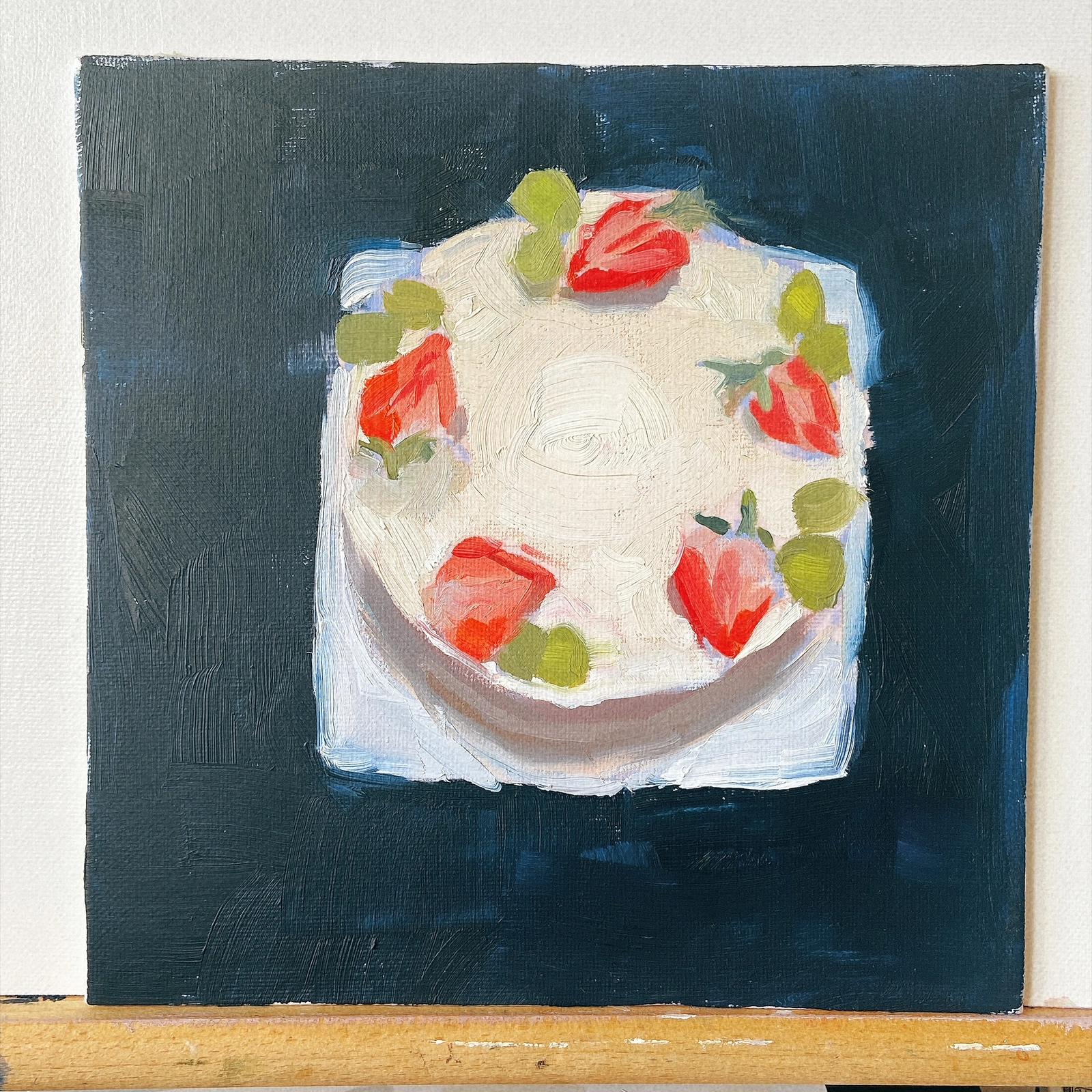 Oljemålning Strawberry cake av Yue