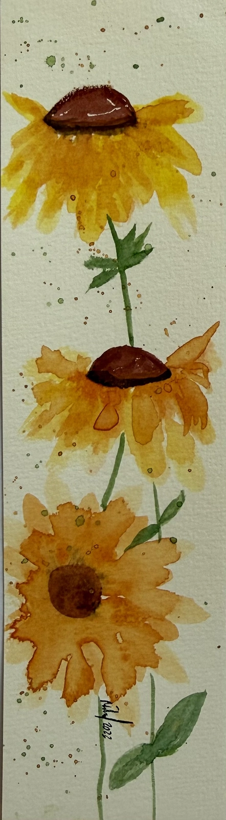 Akvarell Flowers fall av Mikael Da Silva Eriksson