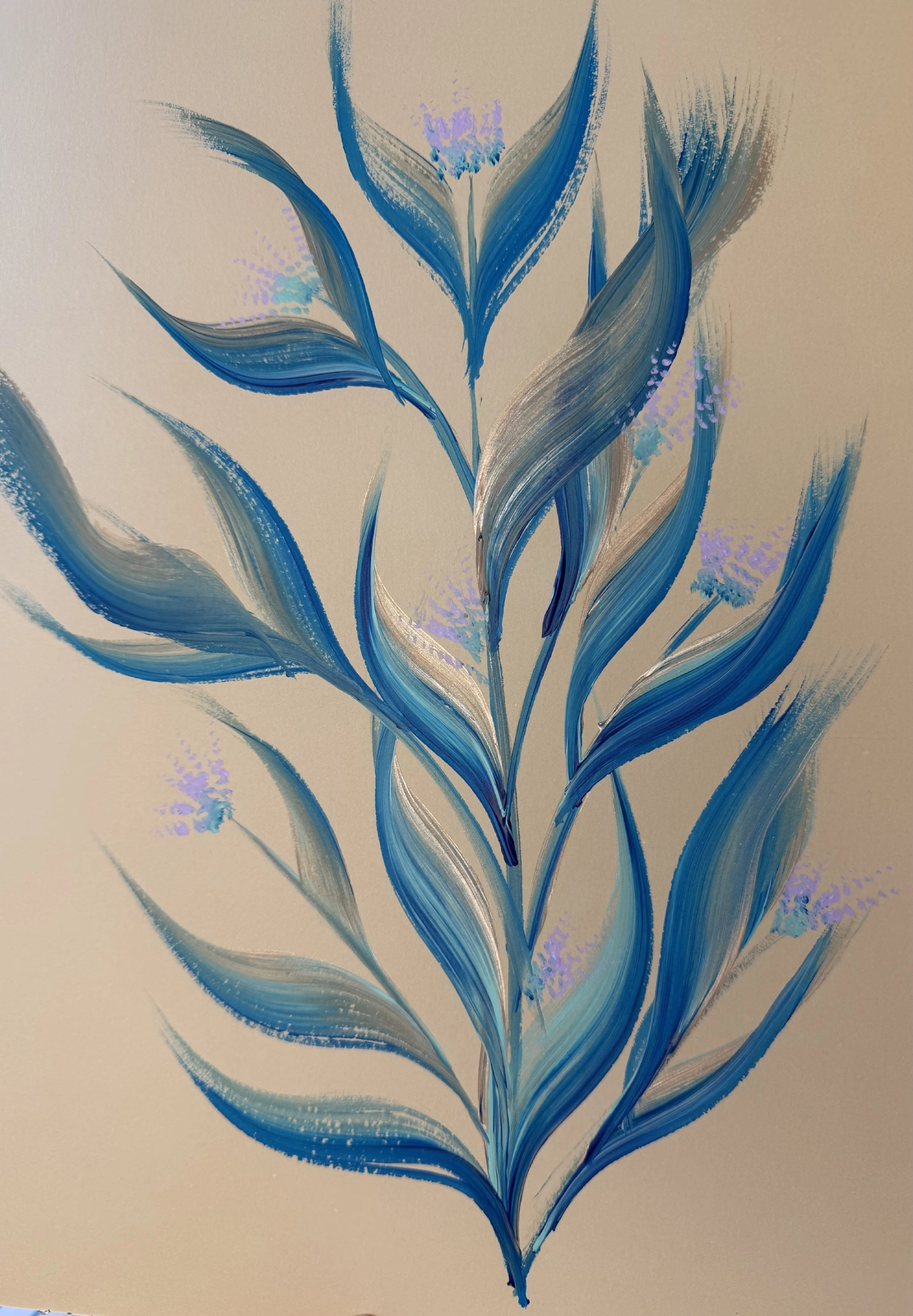 Akrylmålning Blue Whispers av Nathalie Palmaer