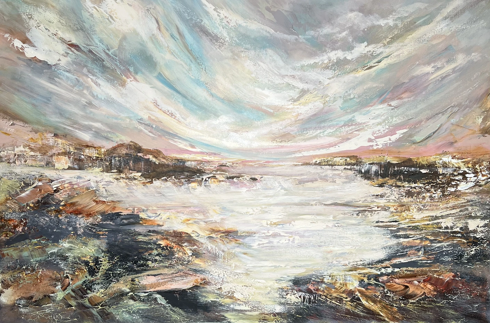 Akrylmålning CHASING HORIZONS av Anne-lee Andersson