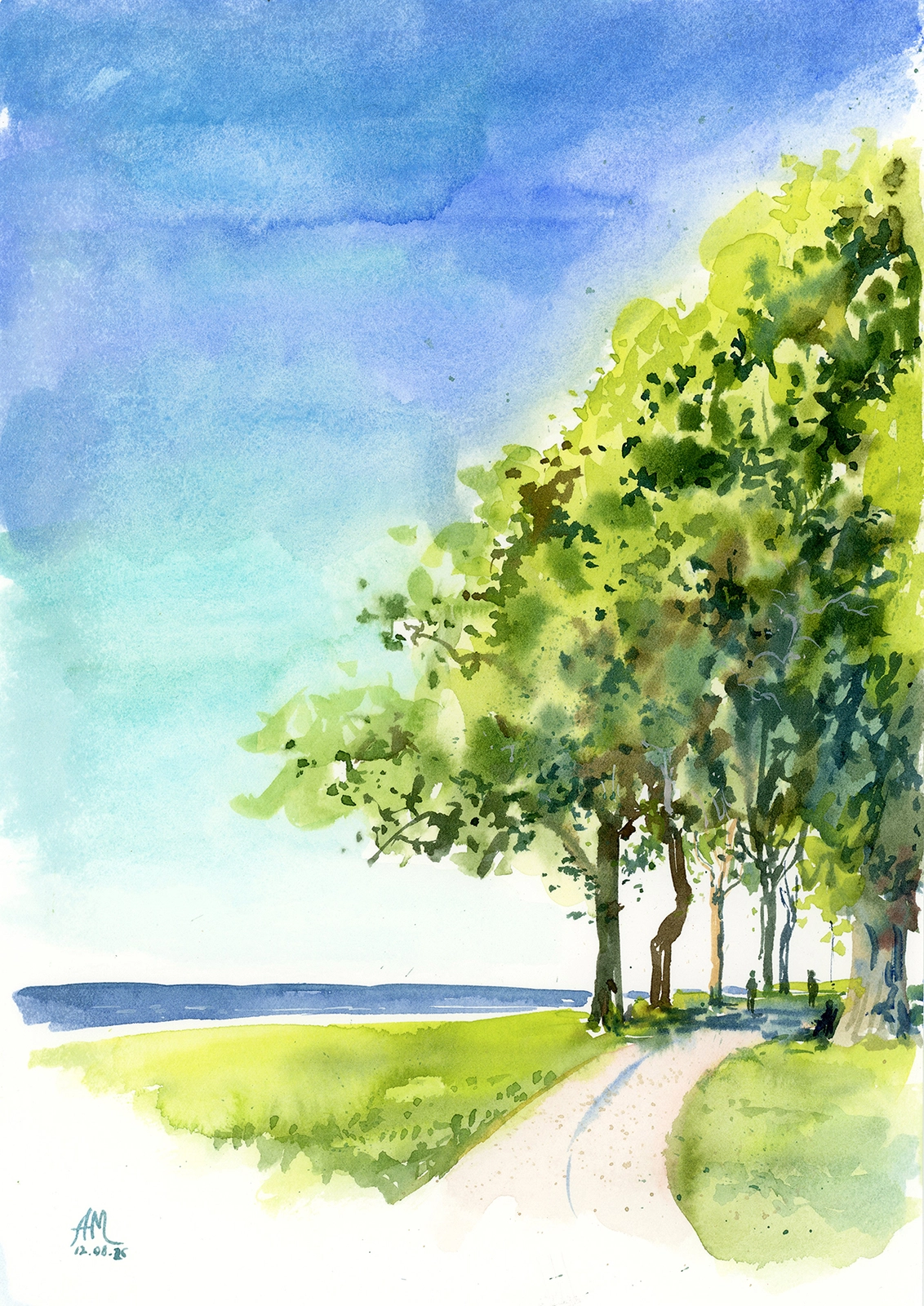 Akvarell Summer in Gotland av Anastasiia Mazeina