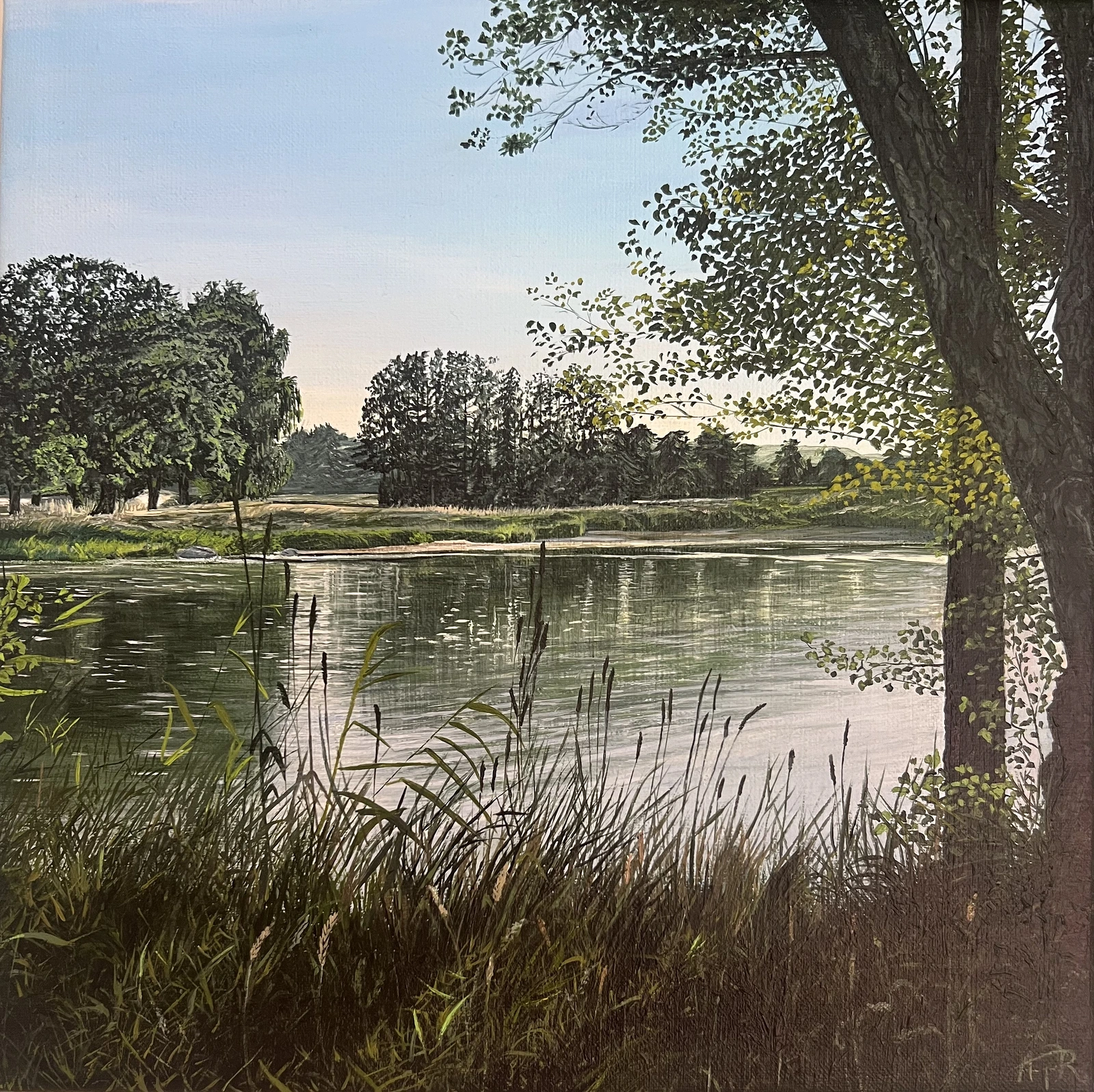Akrylmålning The serenity of the lake av Angela Rydberg