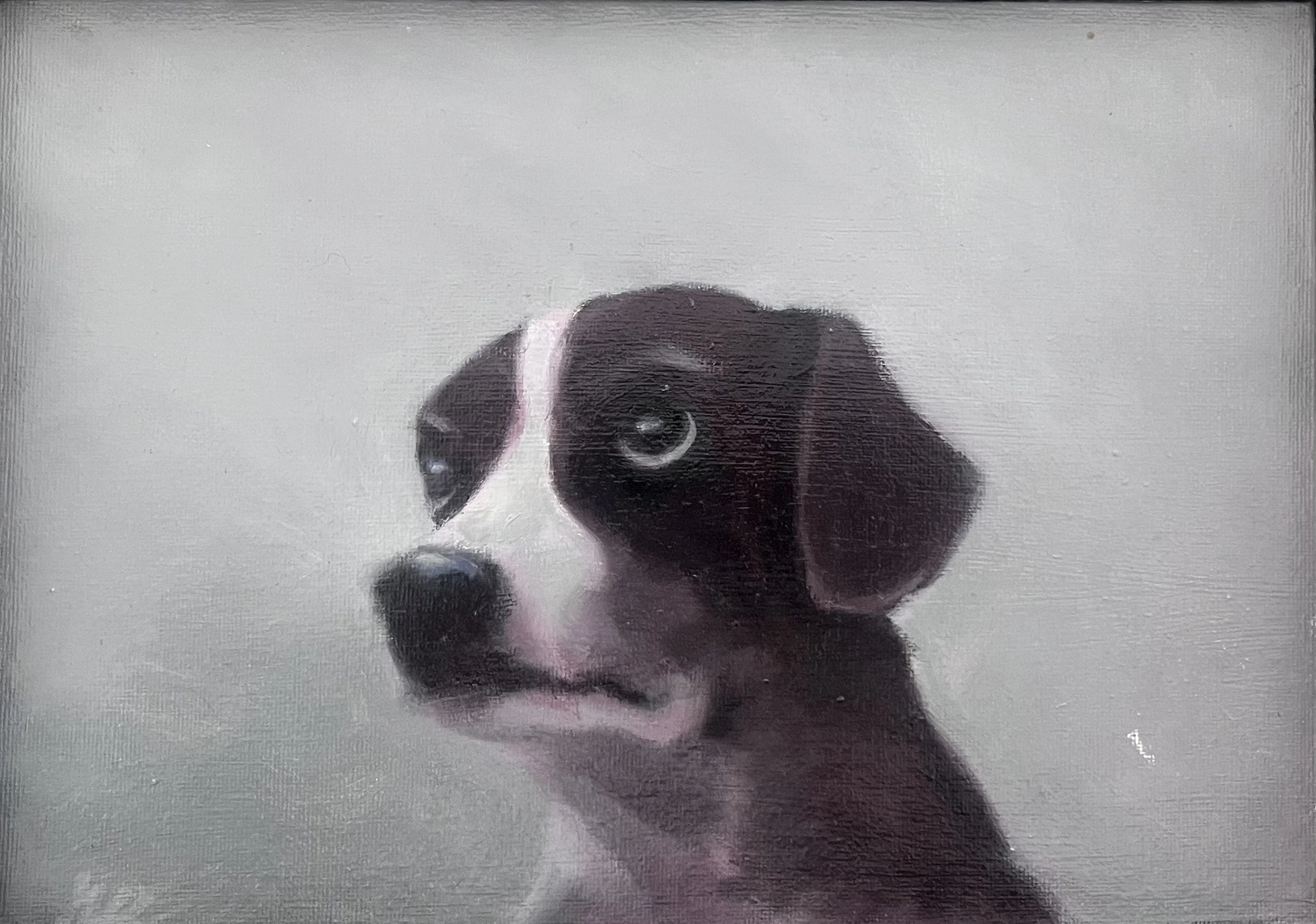 Oljemålning Memedog 2 av Marie-Louise Cajback