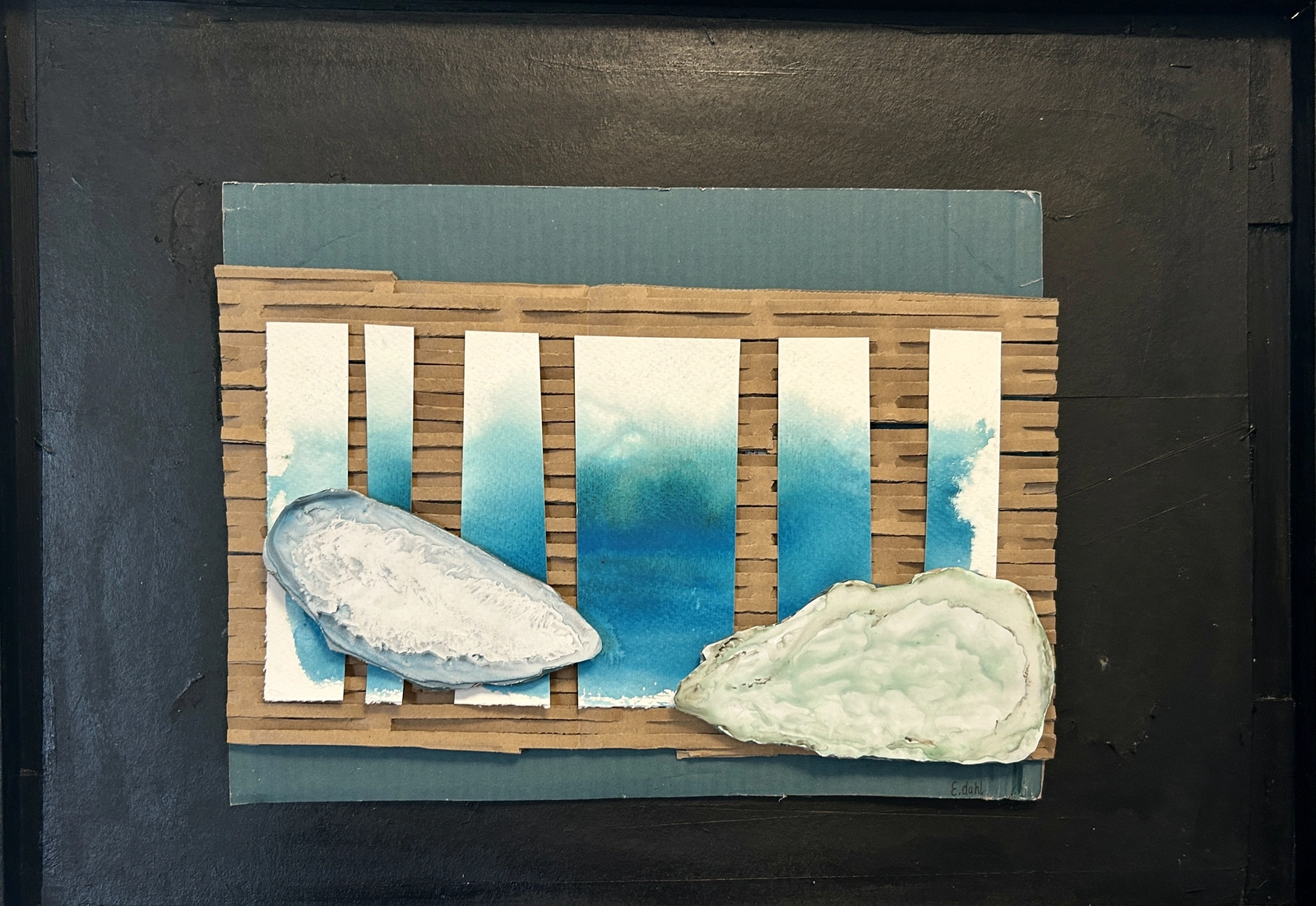 Akrylmålning Blåa snäckor av Emma Dahl
