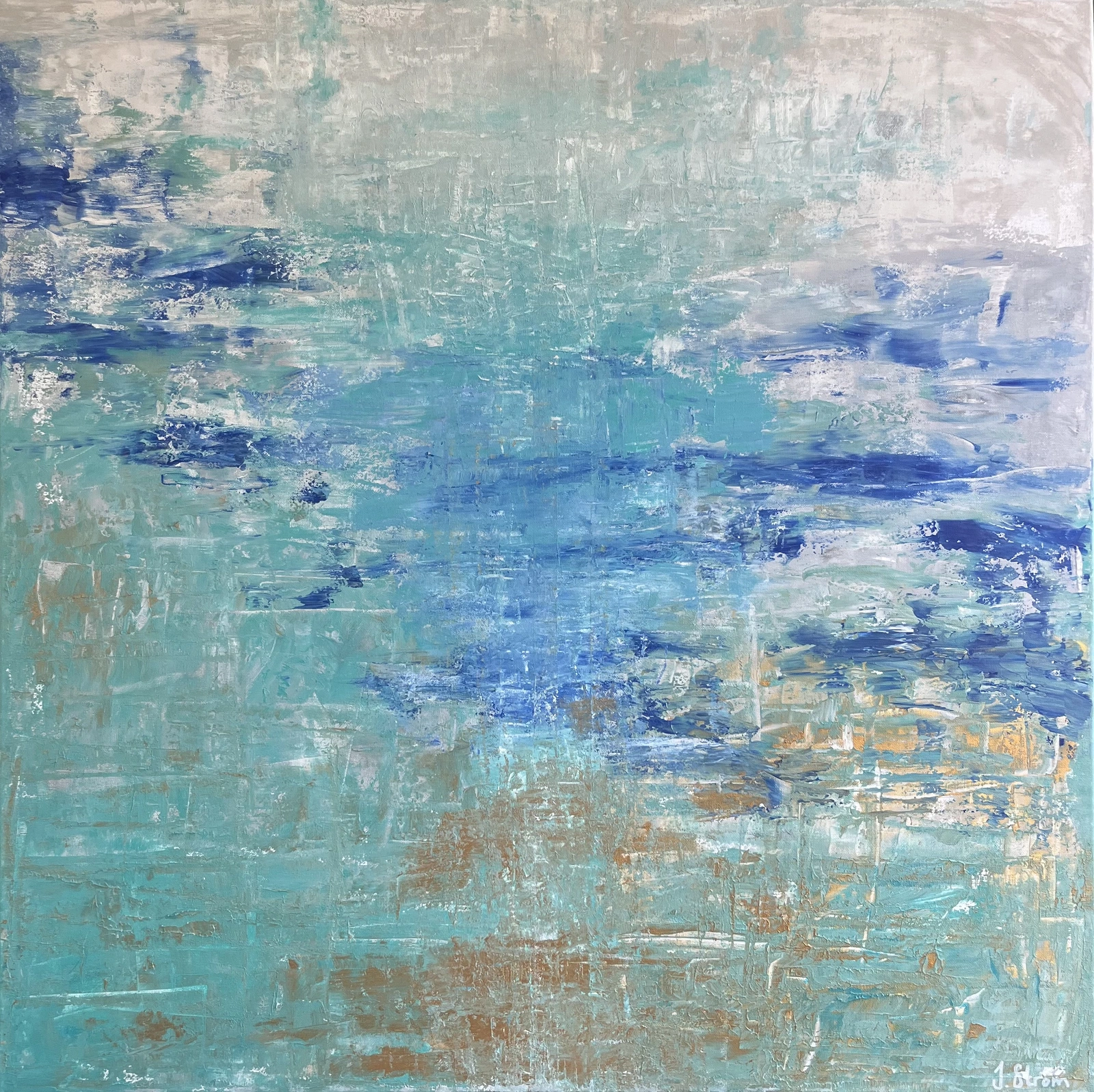 Akrylmålning Ocean of light av Jaana Ström