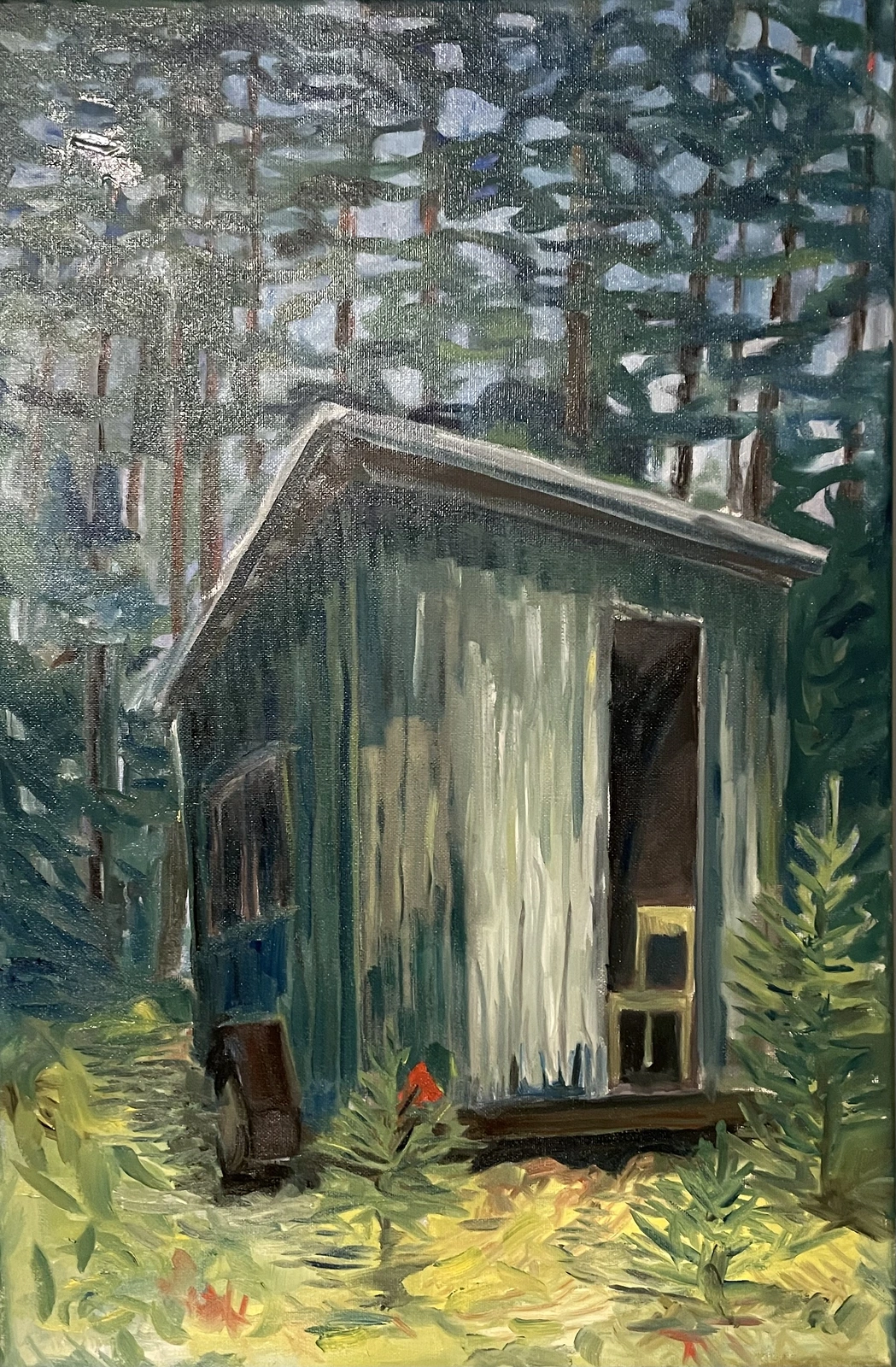 Oljemålning I väntan på besök av Sara Sandling