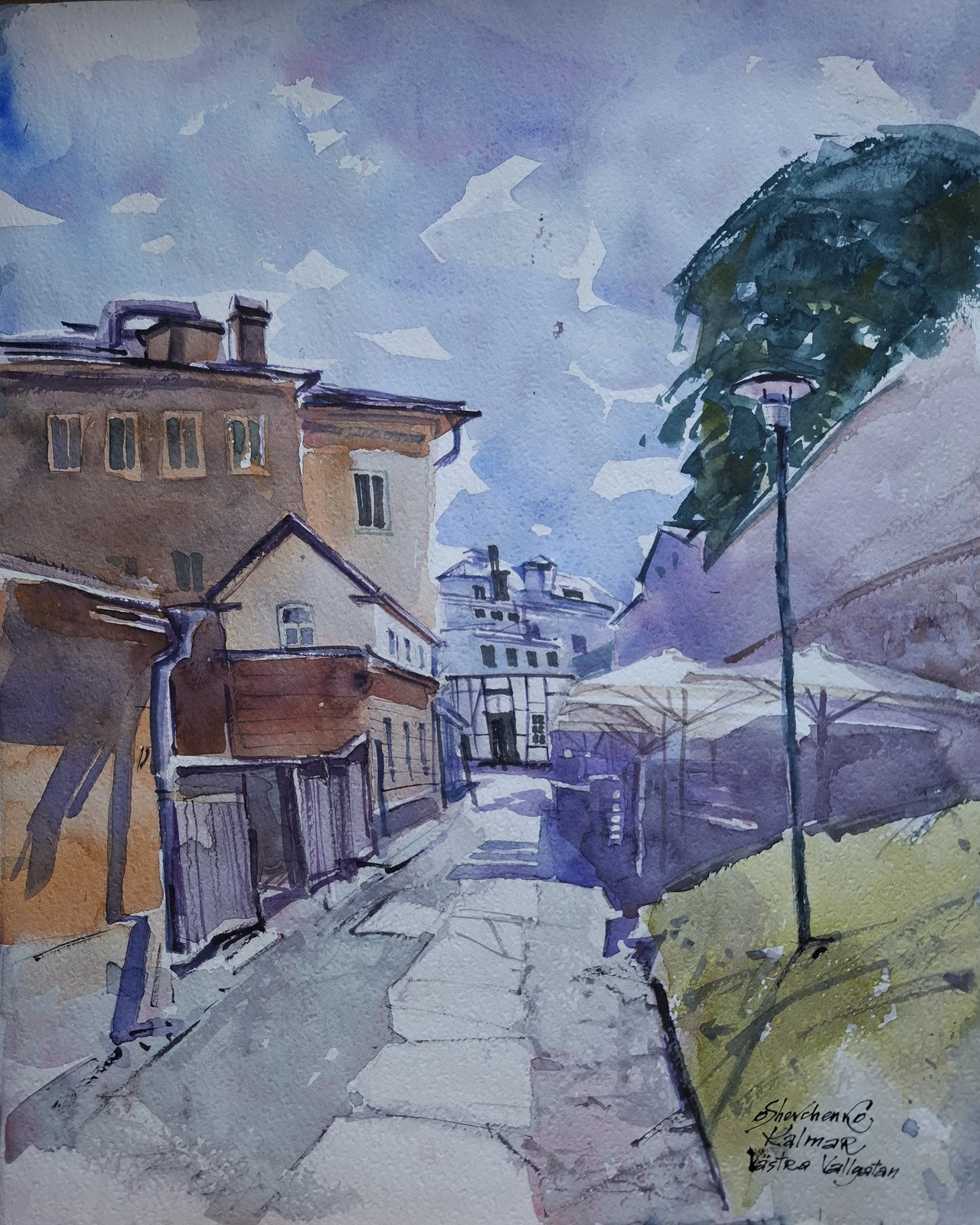 Akvarell Kalmar av Olha Shevchenko