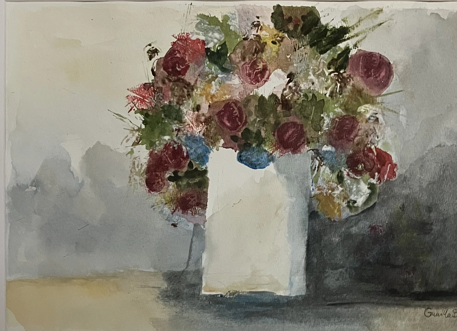 Akrylmålning Rosenbuketten av Gunilla Blomqvist