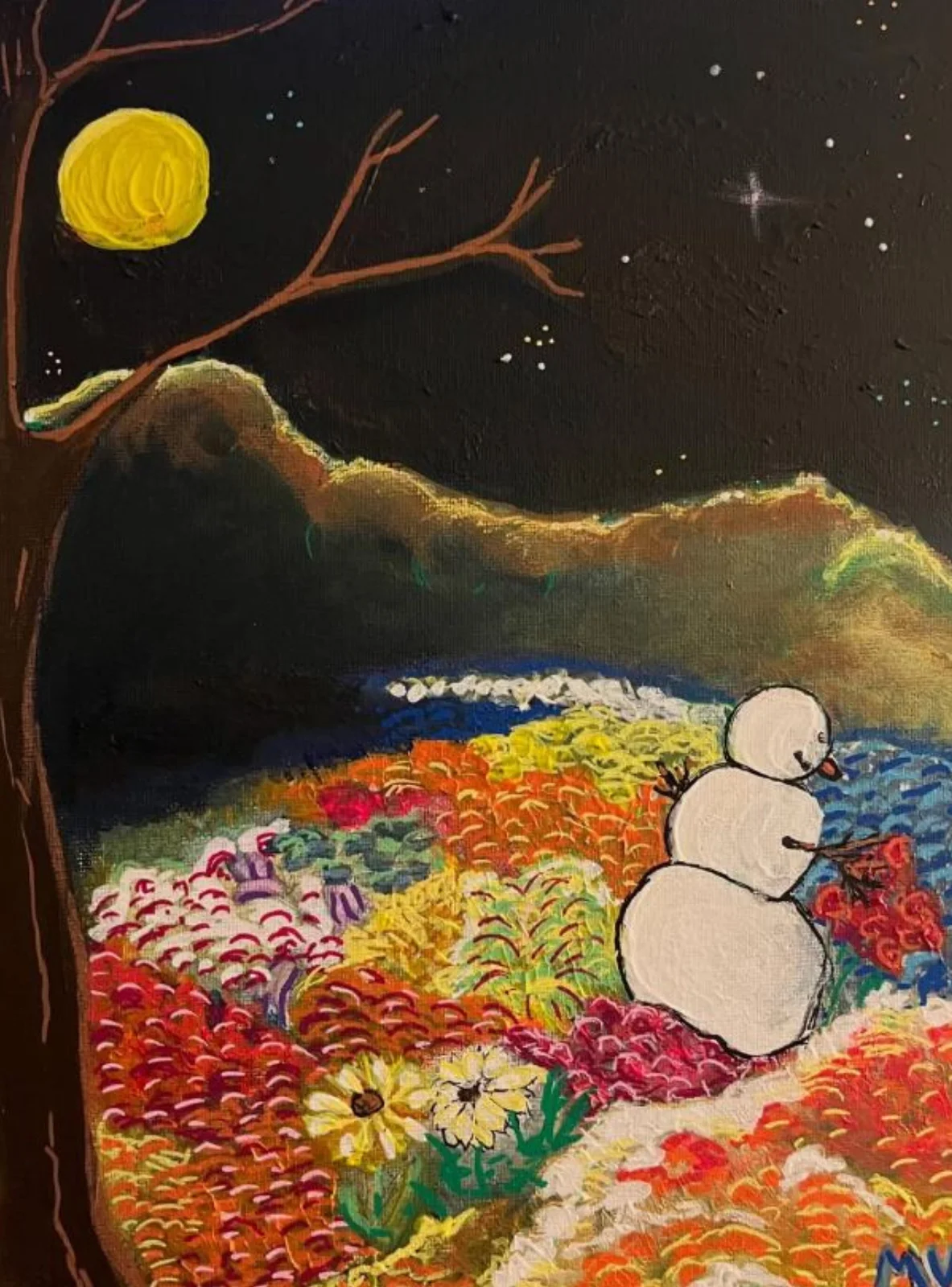 Snögubben i blomsterängen av Magdalena Wiklund