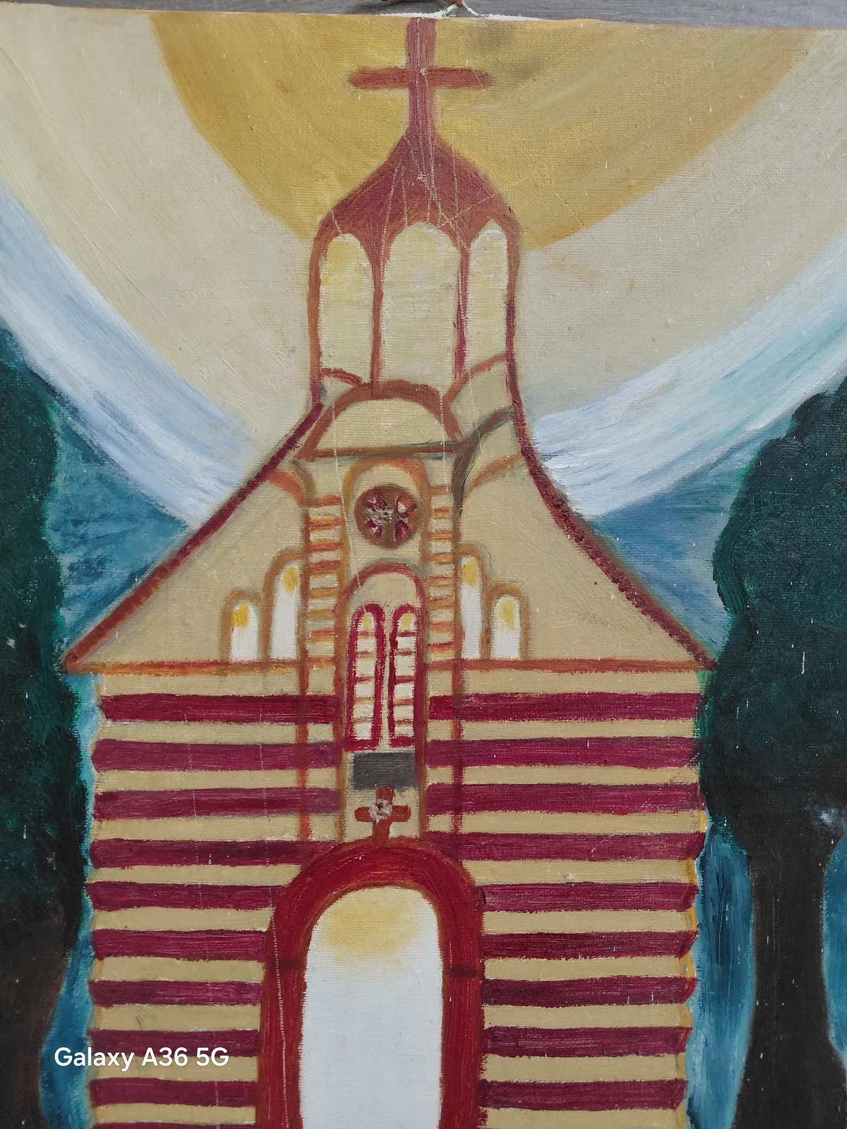 Oljemålning Serbisk ortodox kyrka i Jajce av Nermina Mina Radosavljev