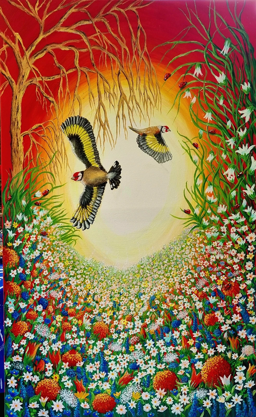 Akrylmålning Sunset av Maria Borgring ( Fd Lindberg)