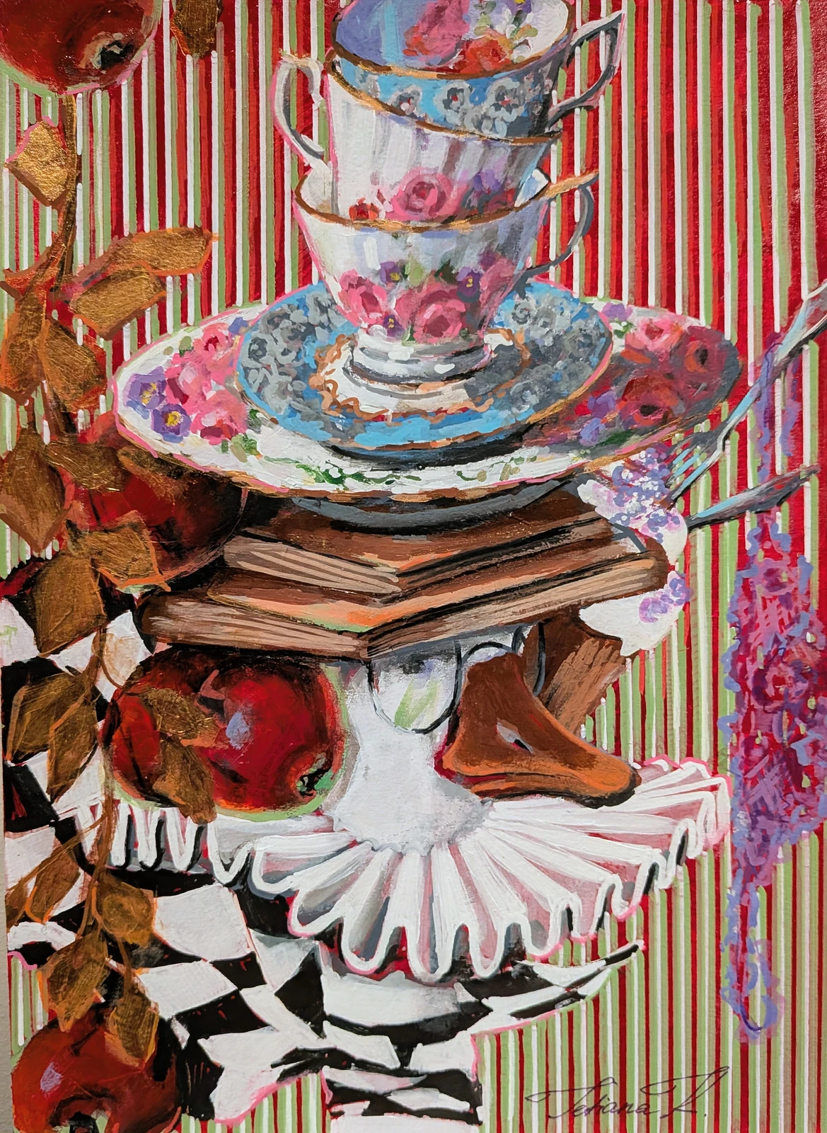 Akrylmålning ​The Weight of Elegance av Tetiana K