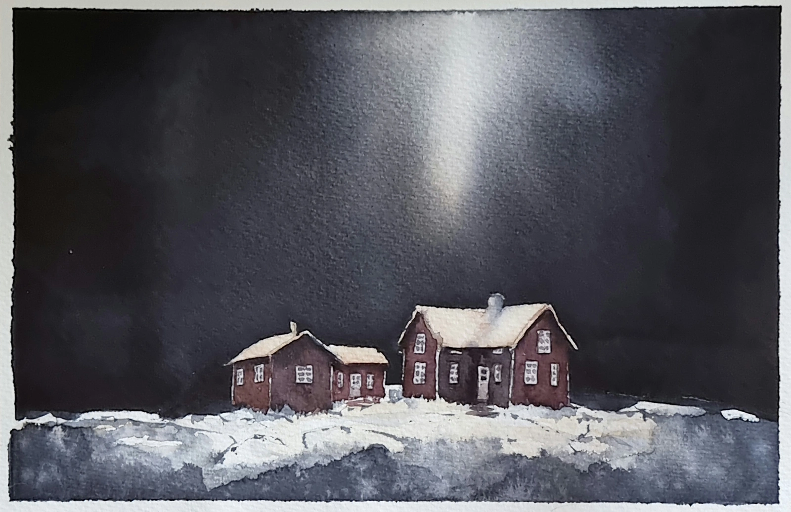 Akvarell av Mikael Berglund