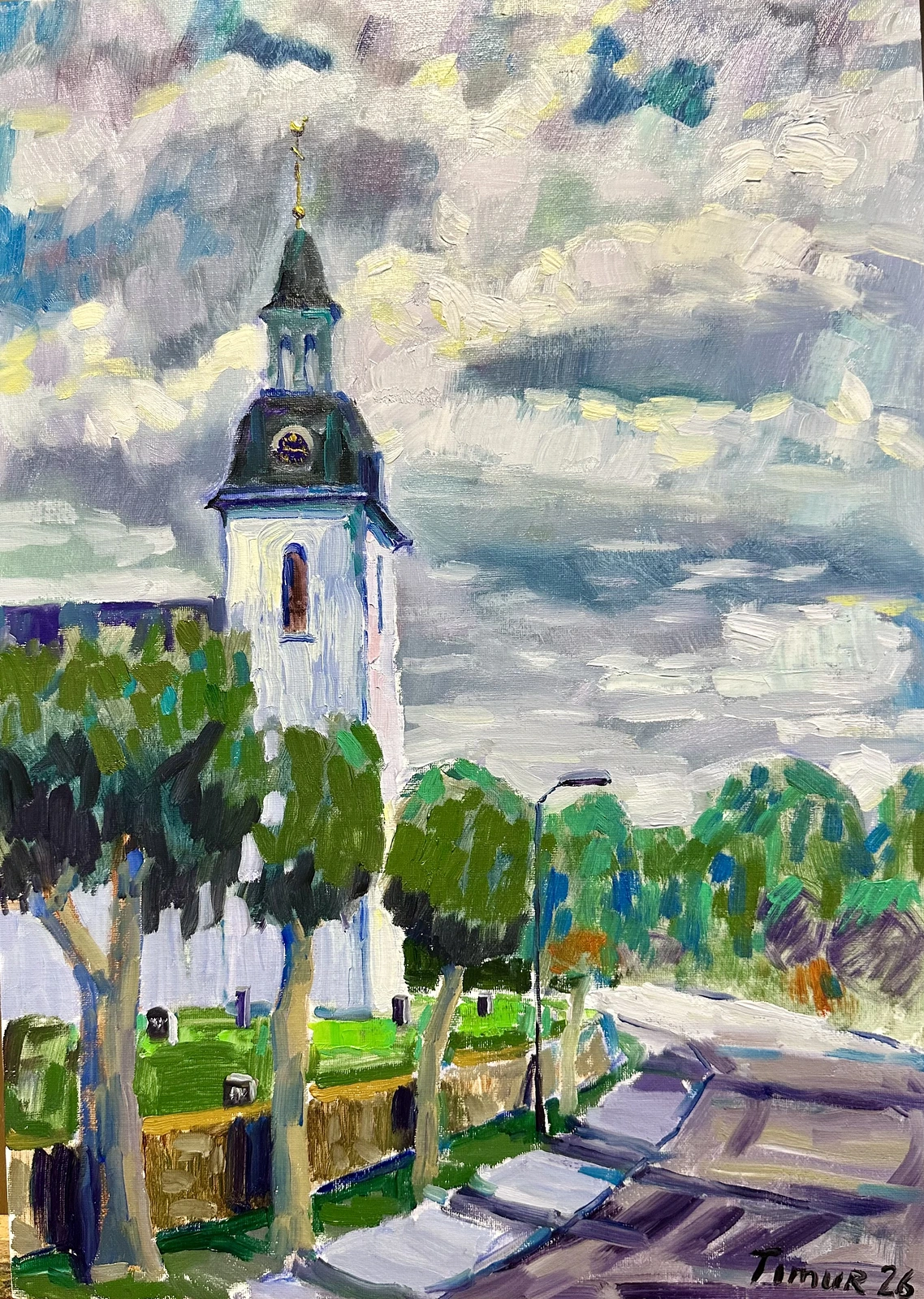 Oljemålning Älghult kyrka av Timur Abdulaev