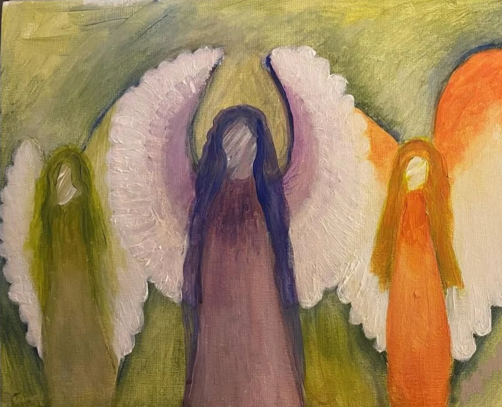 Akrylmålning Skyddsängel av Magdalena Wiklund