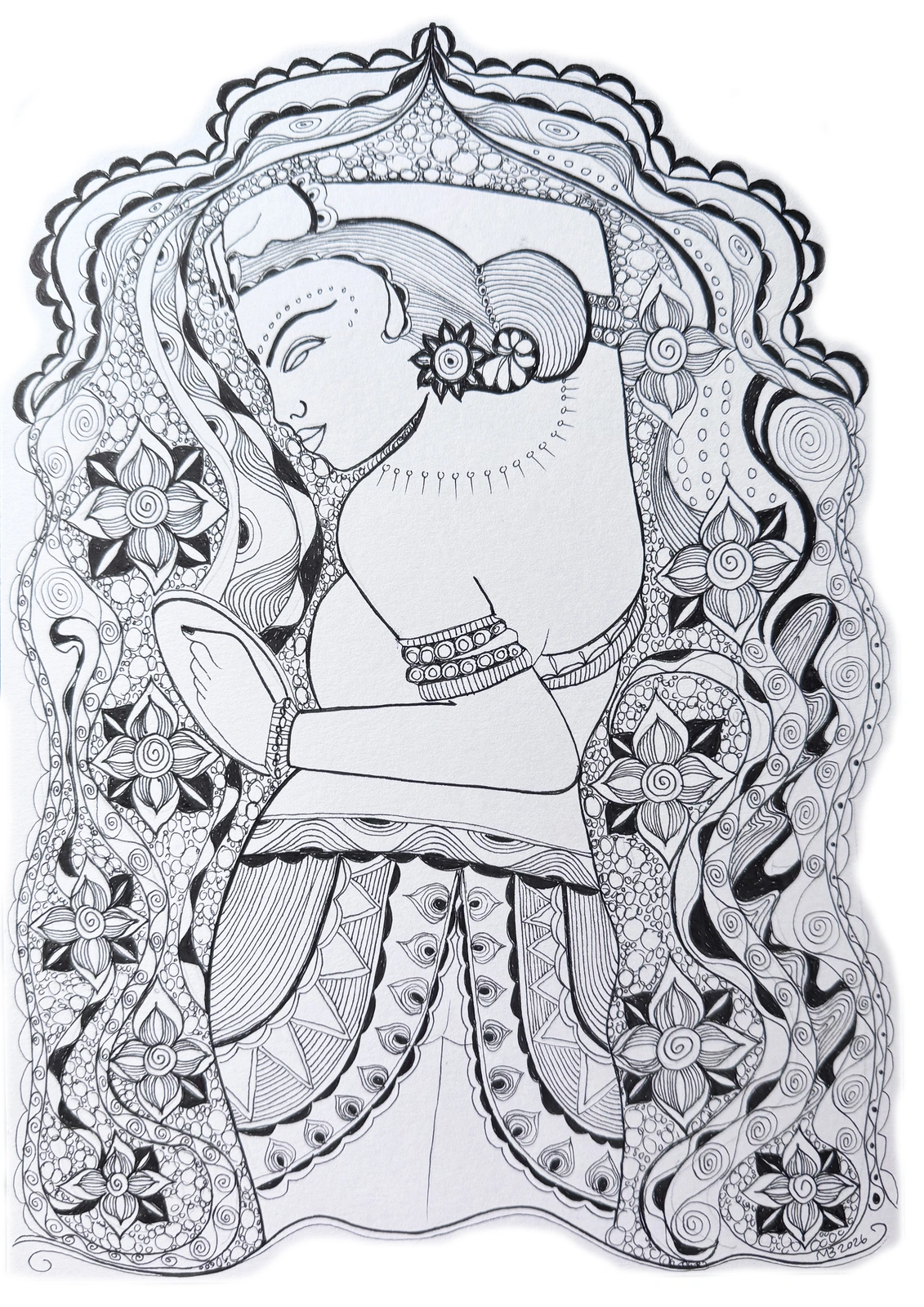 Apsara applying bindi av Maria Bhardwaj