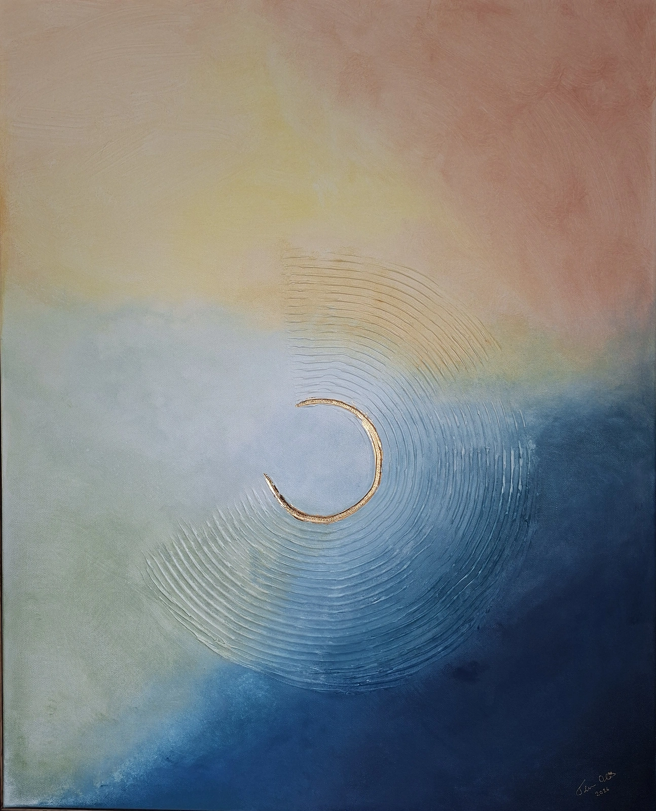 Akrylmålning Rainbow halo av Theresa Olin