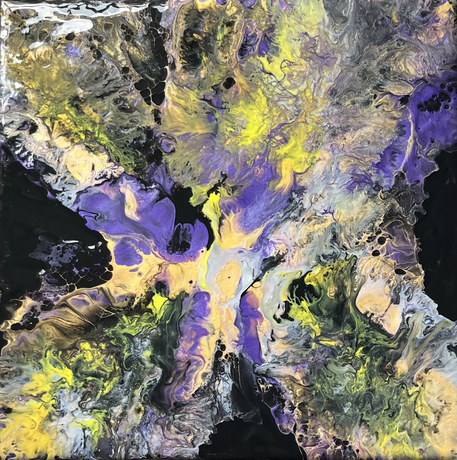 Akrylmålning A colorful explosion av Amie Norrman Söderman