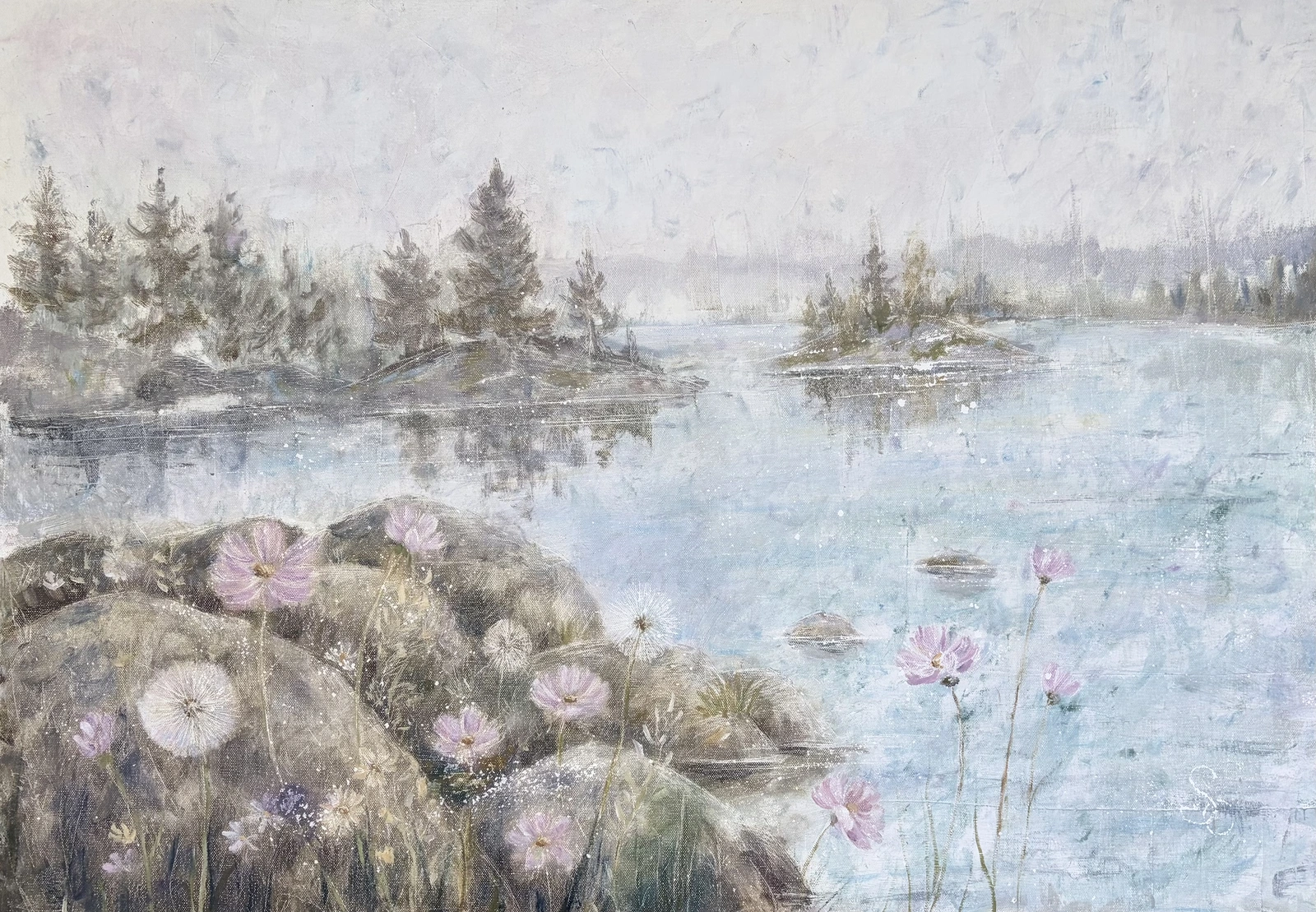Oljemålning Mellan öarna av Selene Caspian