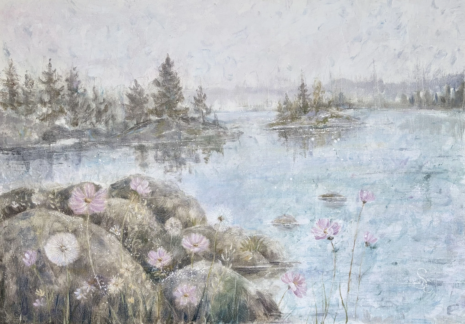 Oljemålning Mellan öarna av Selene Caspian