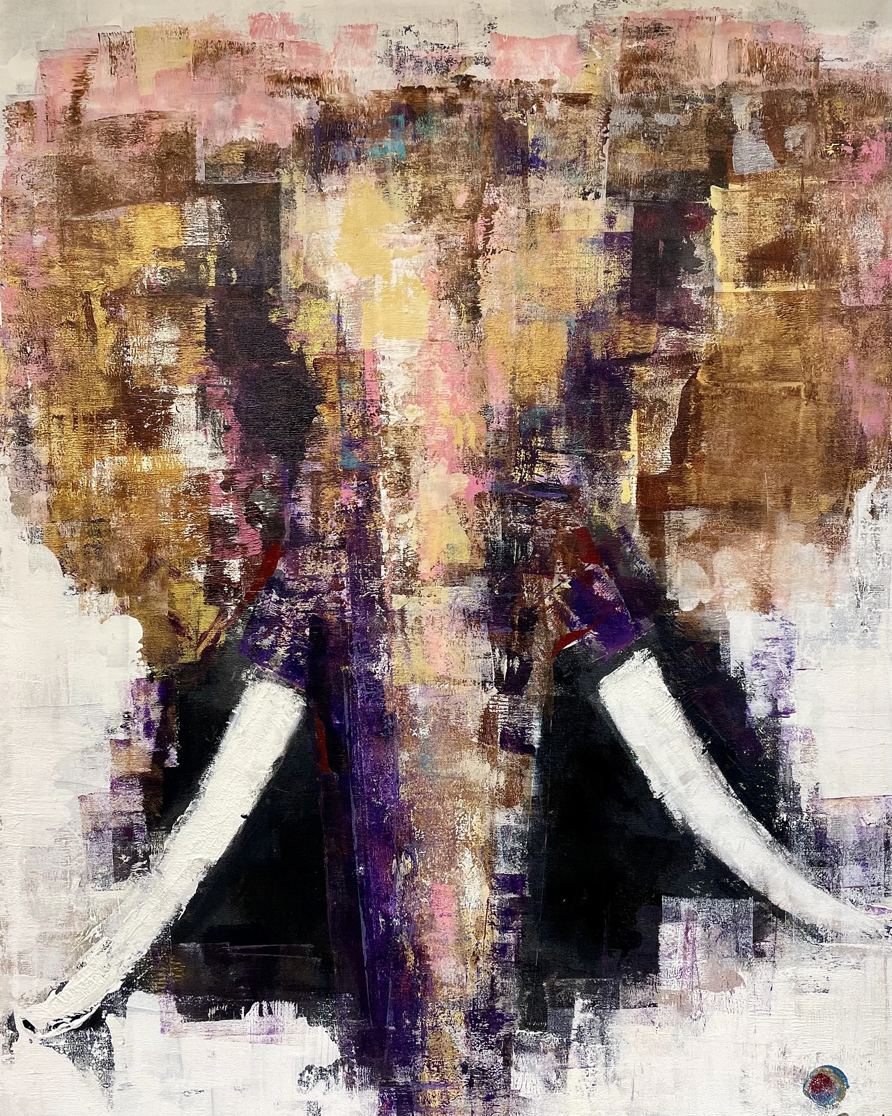 Akrylmålning Elefant. "Savannah Golden Light" av Ulrike Nordquist
