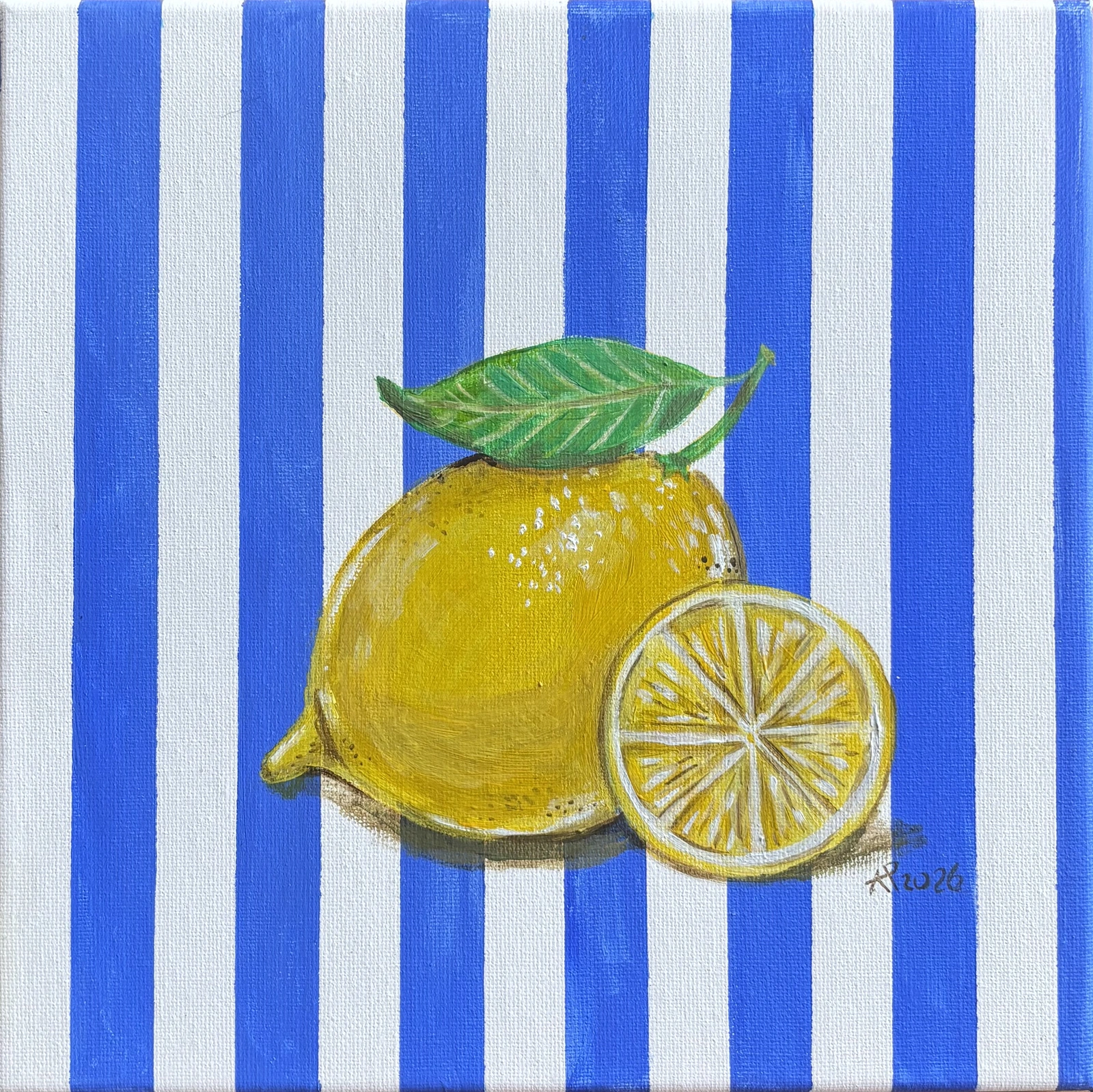 Akrylmålning Citroner av Karolina Pronckute