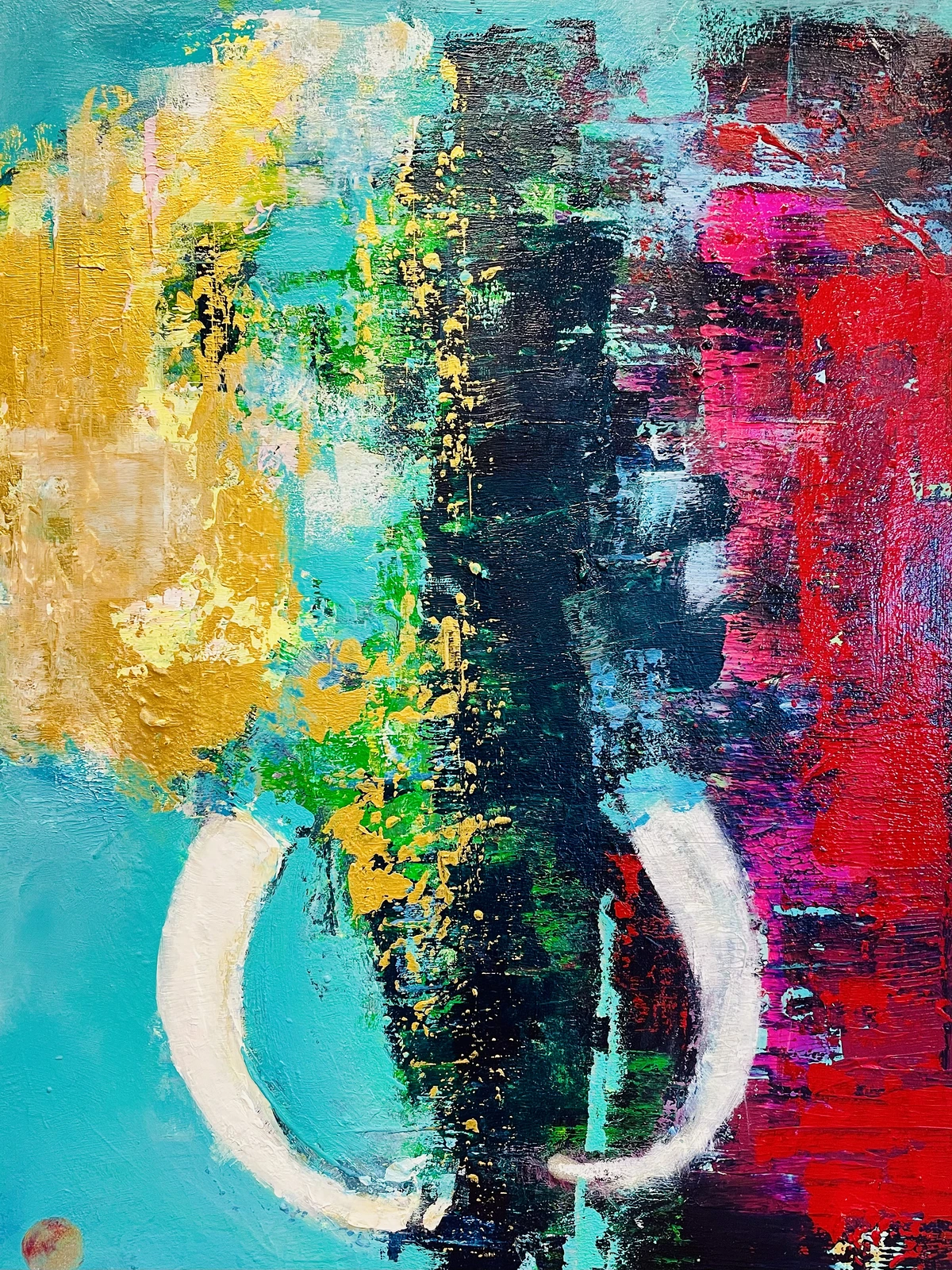Akrylmålning Elefant. "Amazing Colors" av Ulrike Nordquist