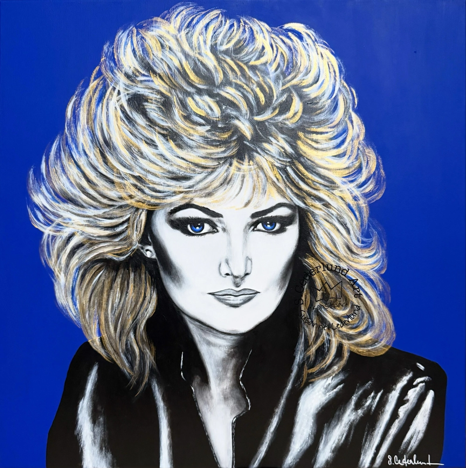 Akrylmålning Bonnie Tyler av Susanne Cederlund