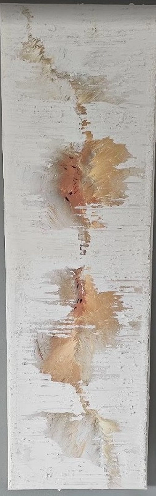 Handgjord exklusiv texturtavla 145 × 45 cm med vit ram av Mehrnoosh Mehrkash