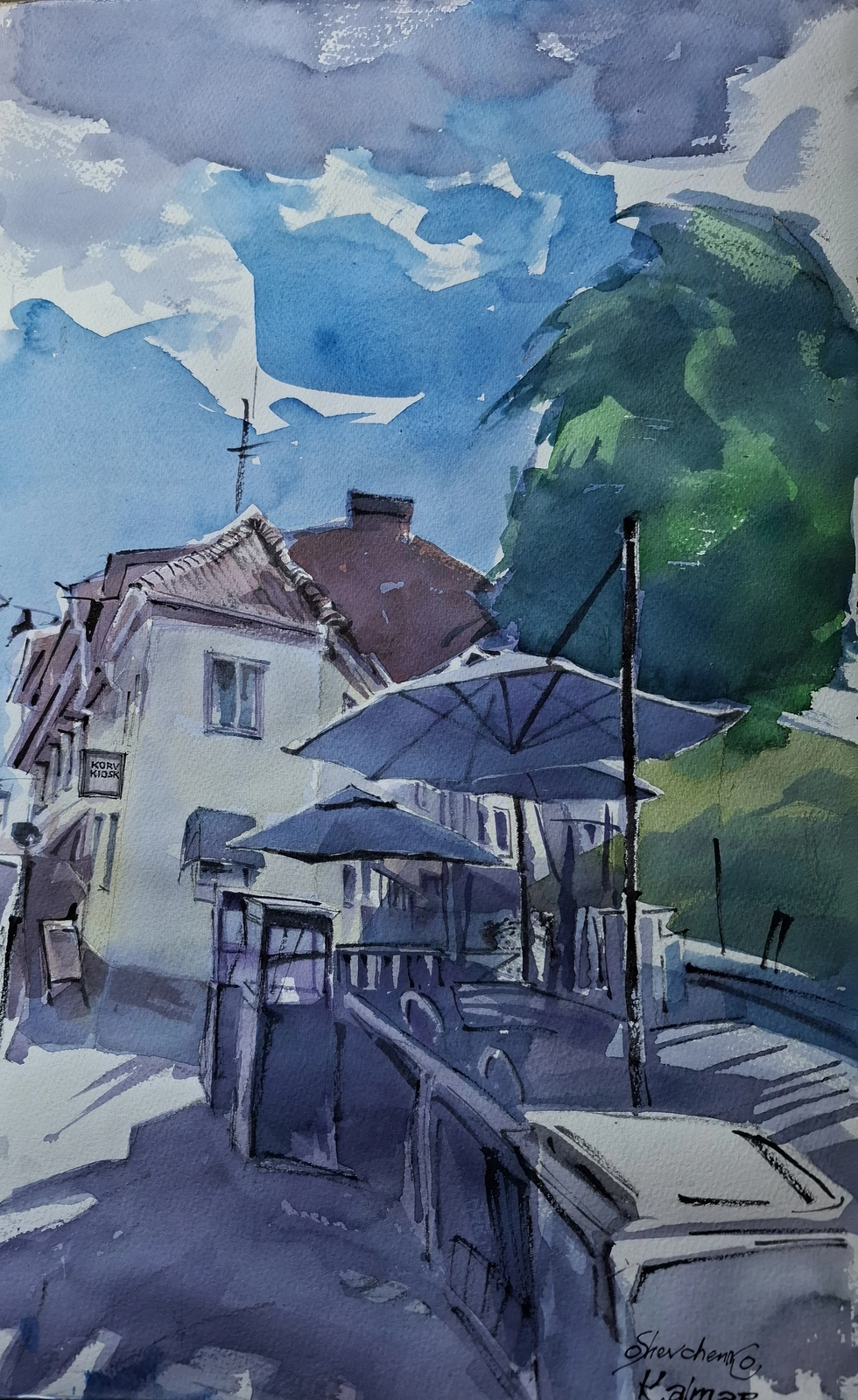 Akvarell Kalmar, Larmgatan av Olha Shevchenko