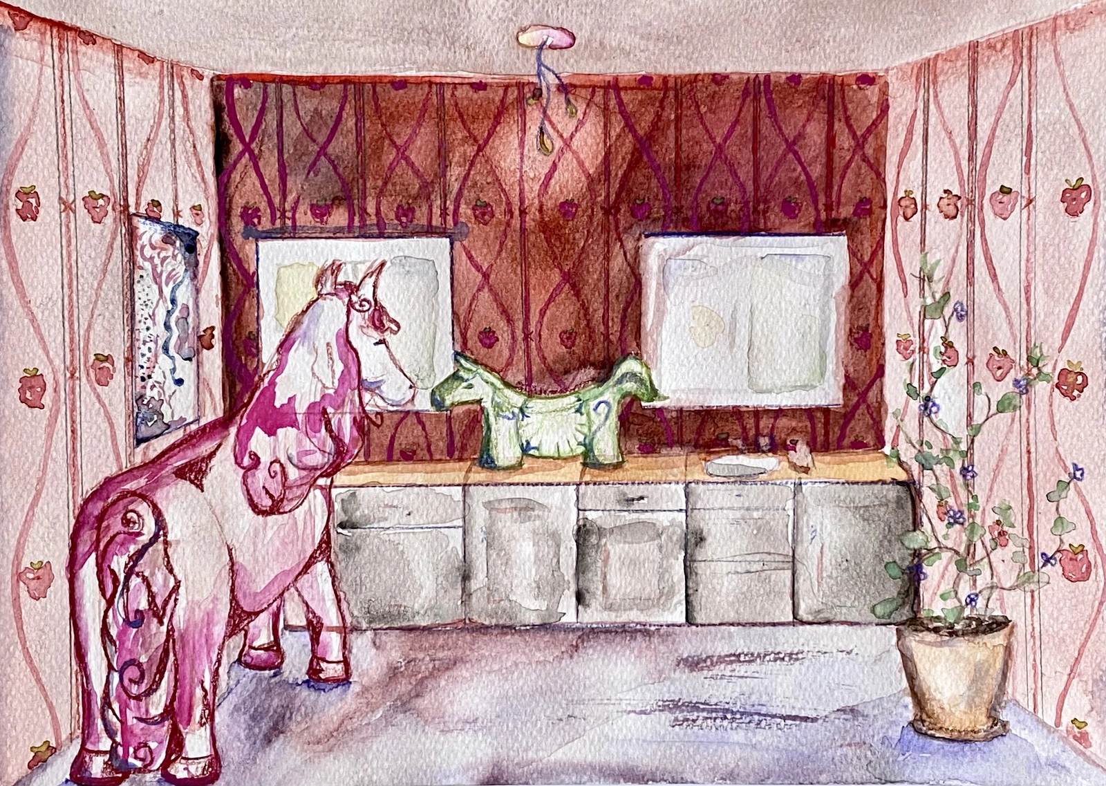 Akvarell Hälsning av Judith Palm