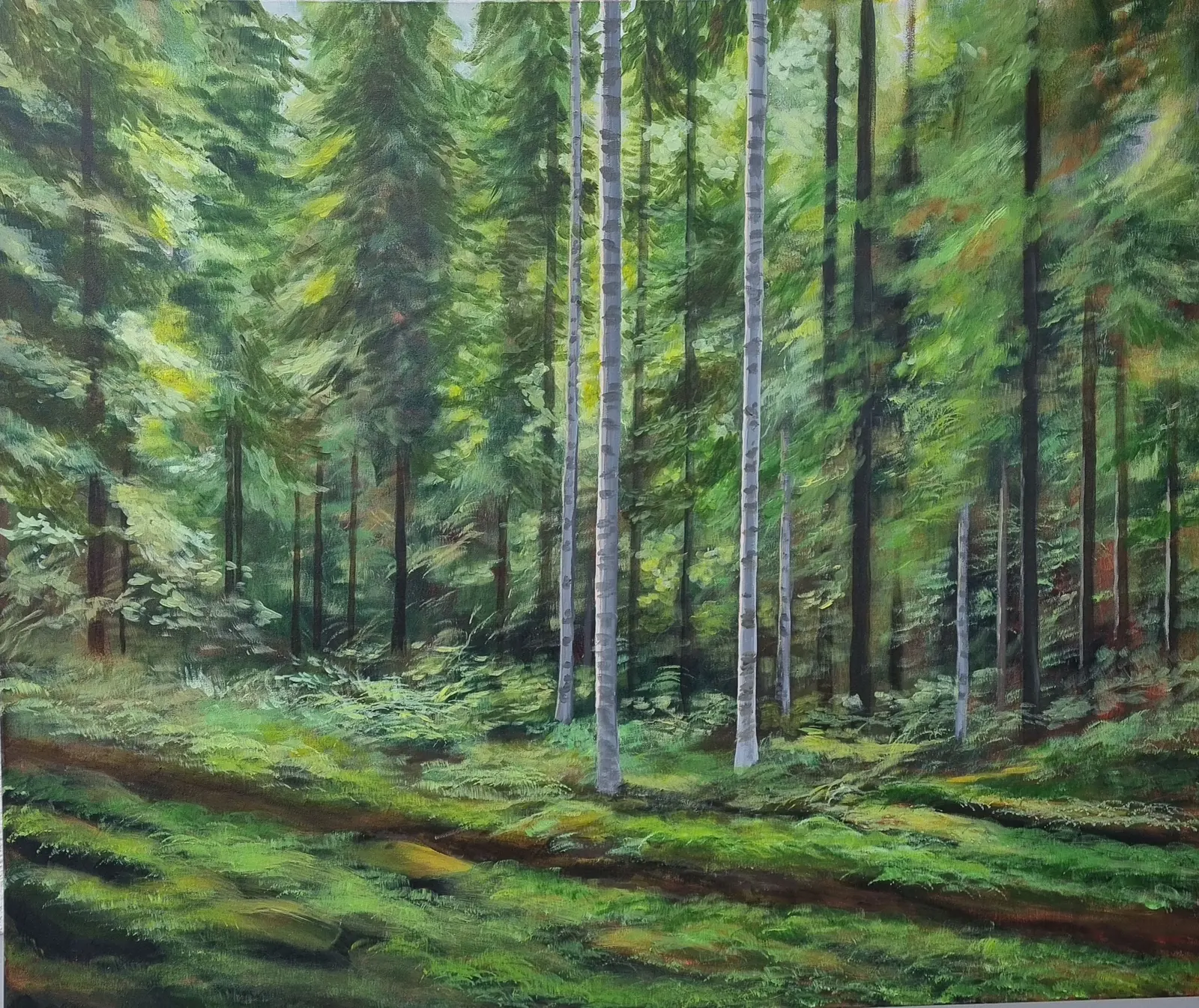 Akrylmålning Skogsbad II av Anna Jormin