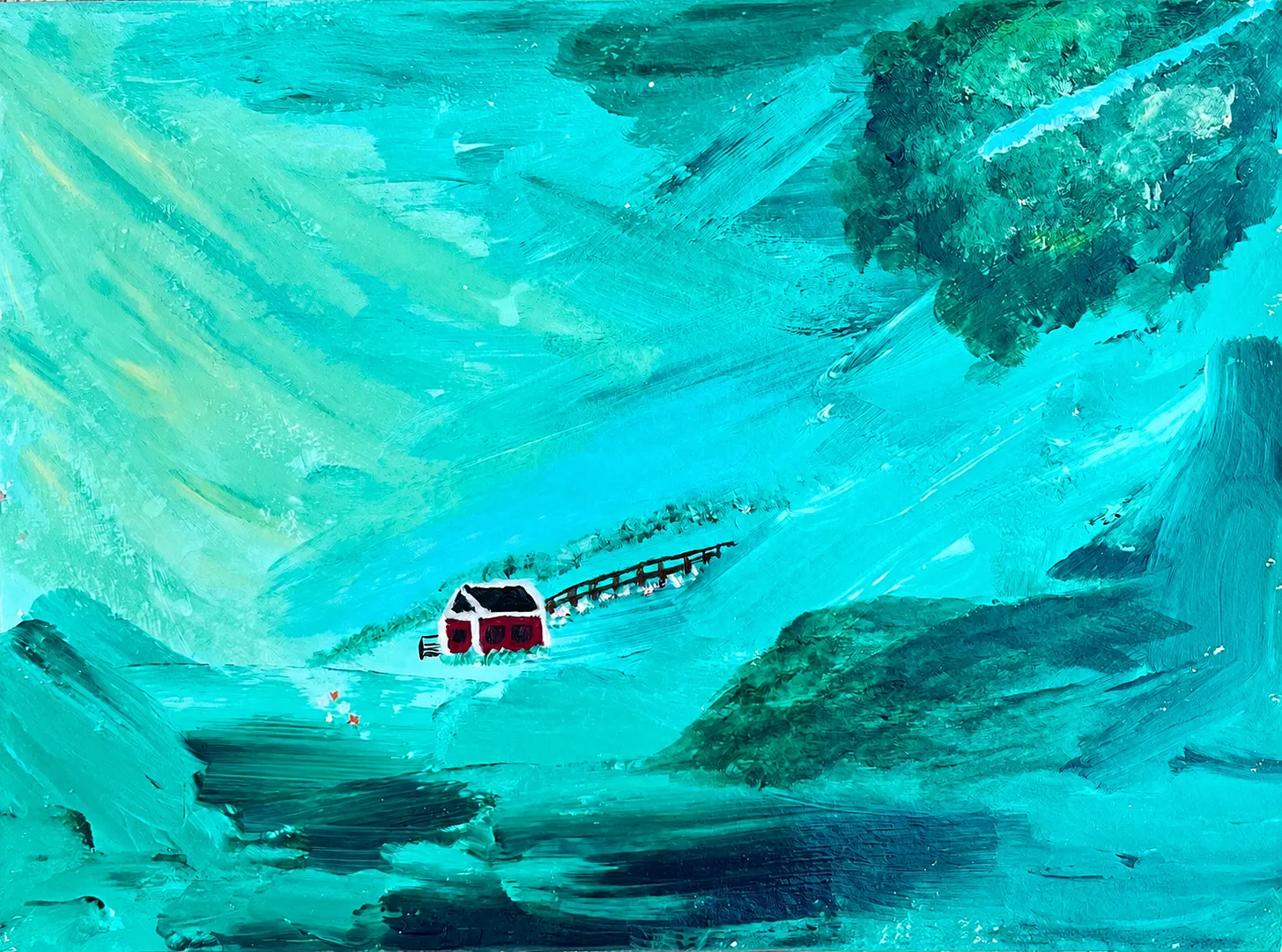 Akrylmålning Turquoise Escape av Caroline Blennert