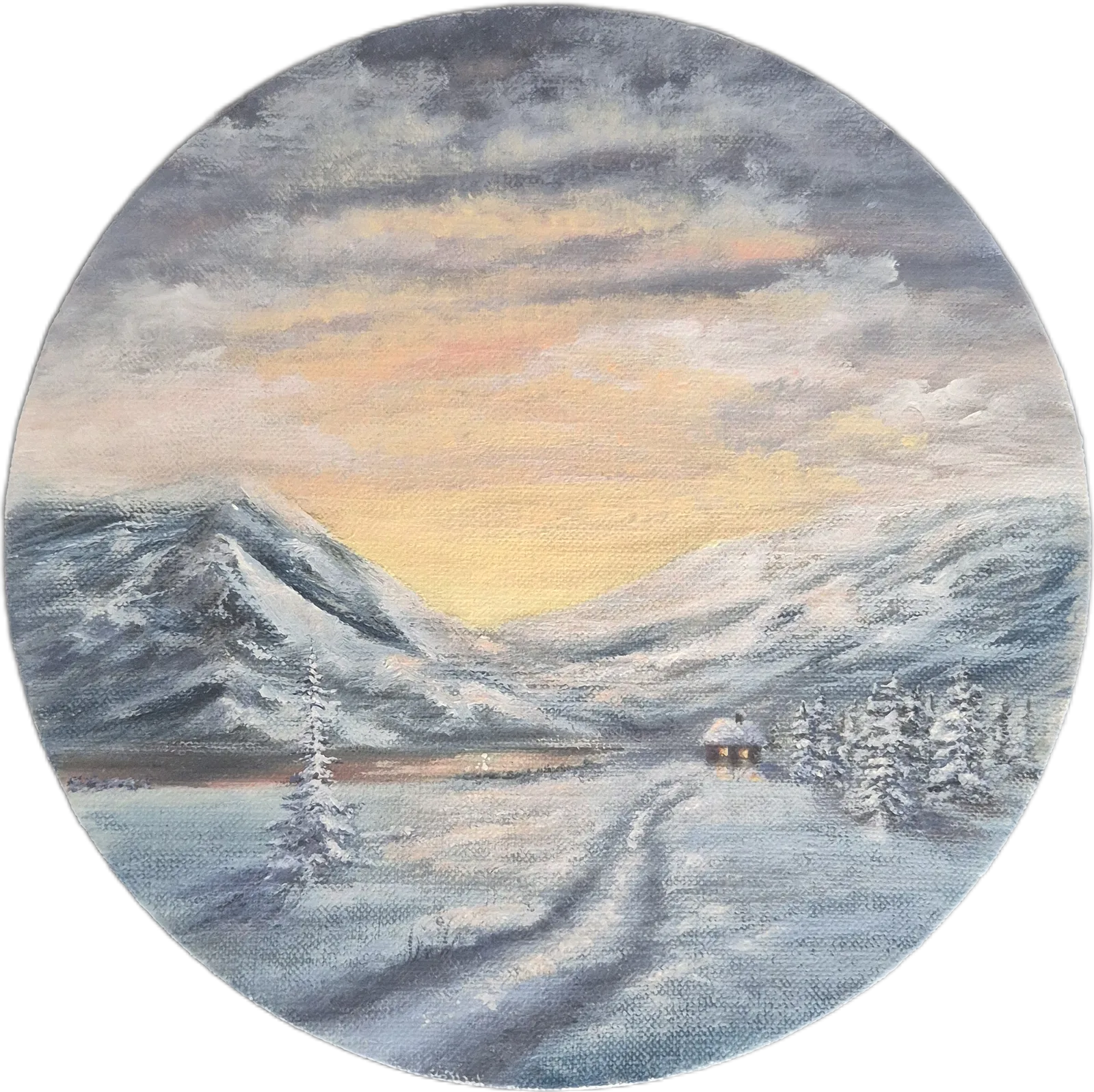 Oljemålning Efter den första snön av Emelie Rosenstrid