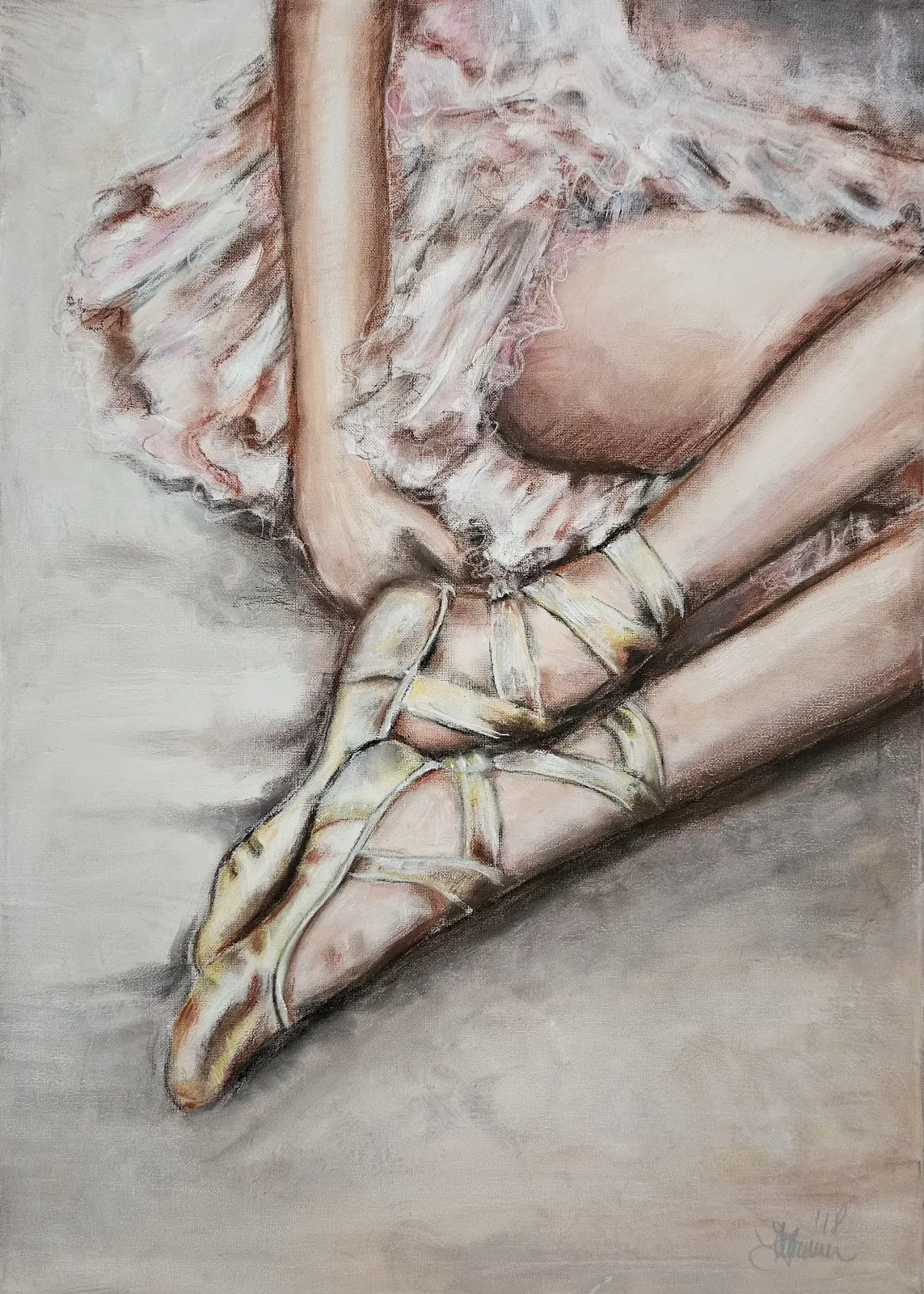Akrylmålning Ballerina av Eva La