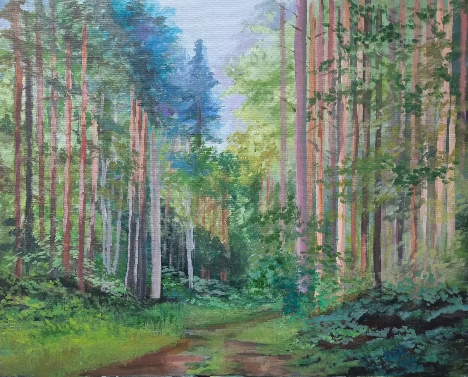 Akrylmålning Sommarvägen av Anna Jormin